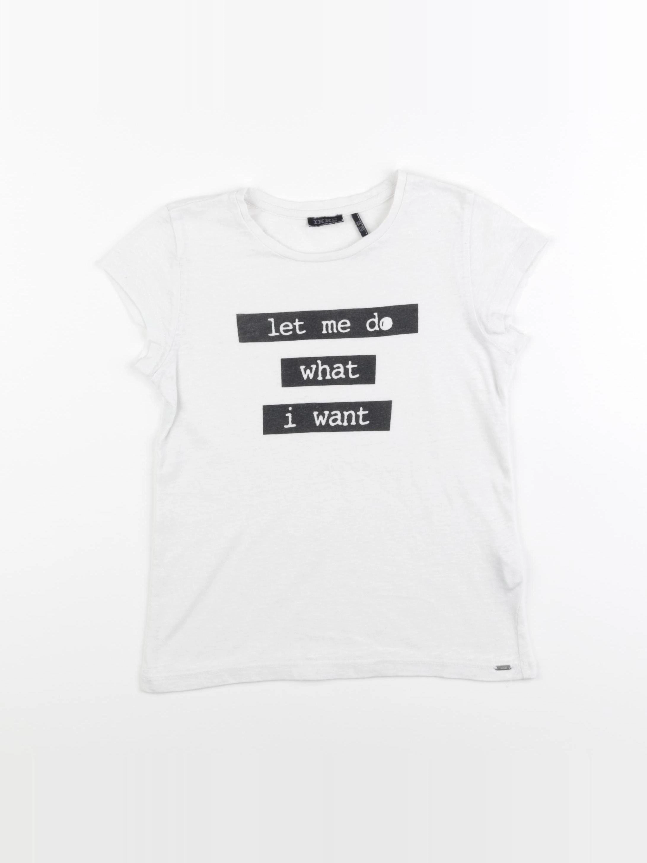 IKKS - tee-shirt blanc, noir - 8 ans