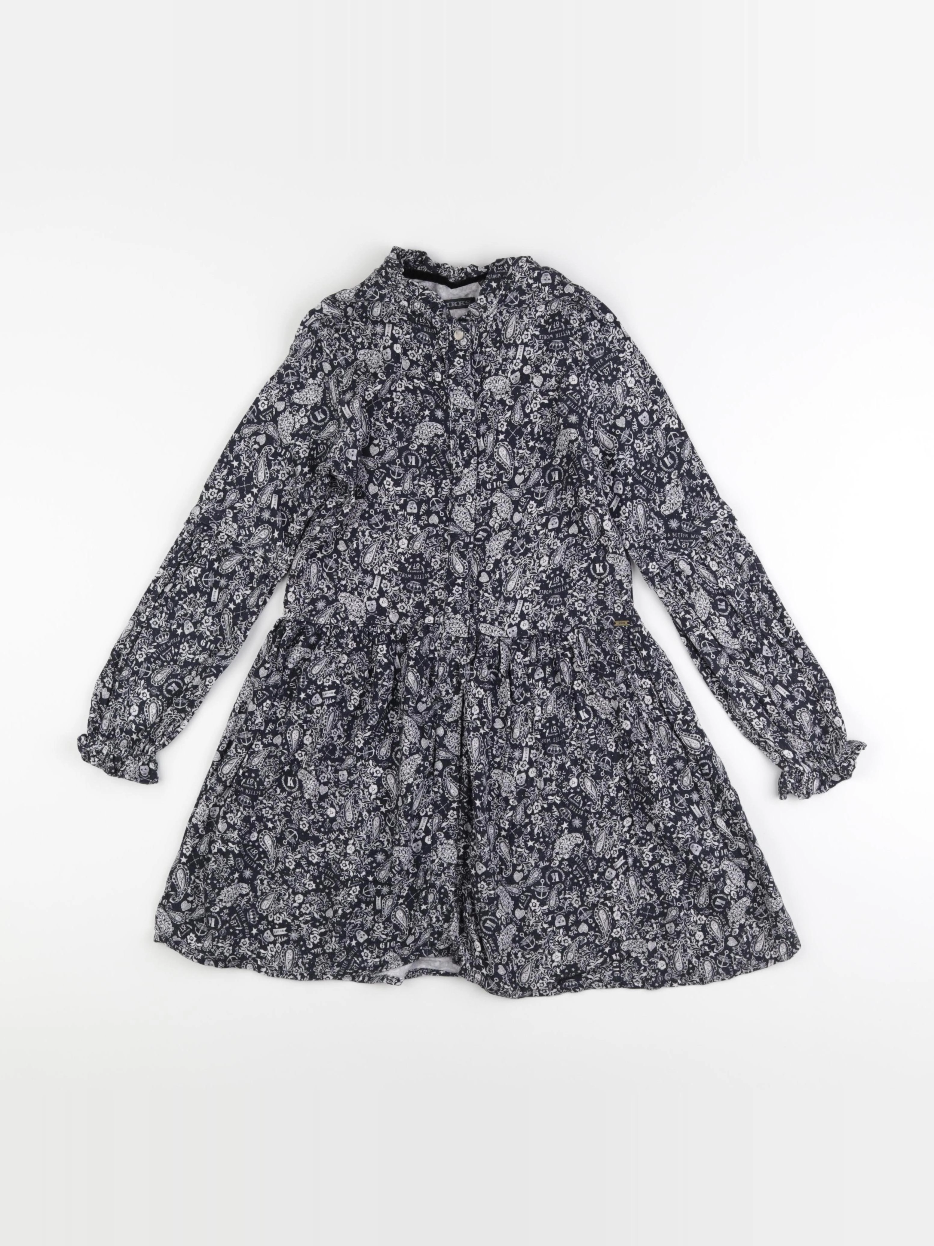 IKKS - robe blanc, bleu - 8 ans