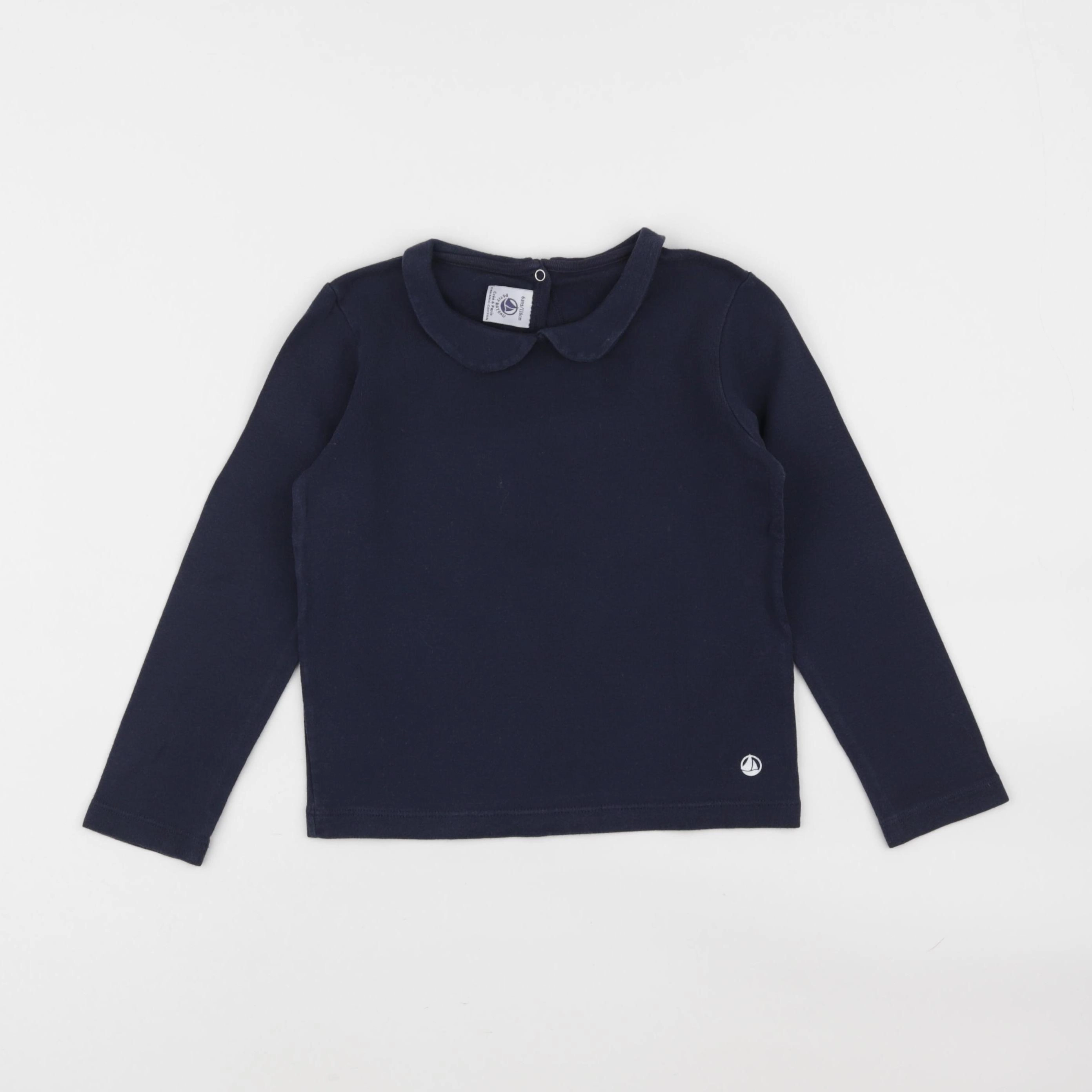 Petit Bateau - tee-shirt bleu - 6 ans