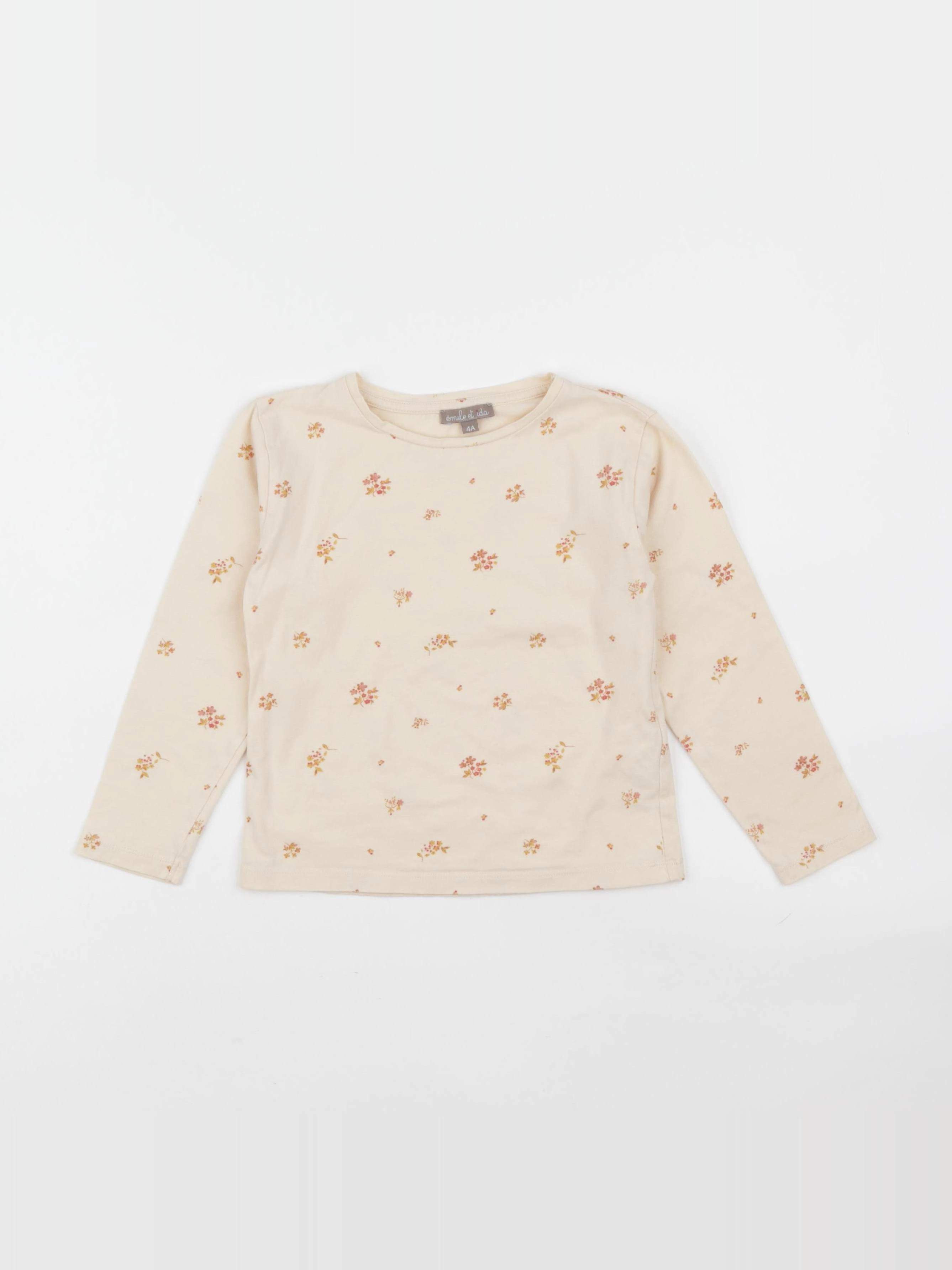 Emile et Ida - tee-shirt orange - 4 ans
