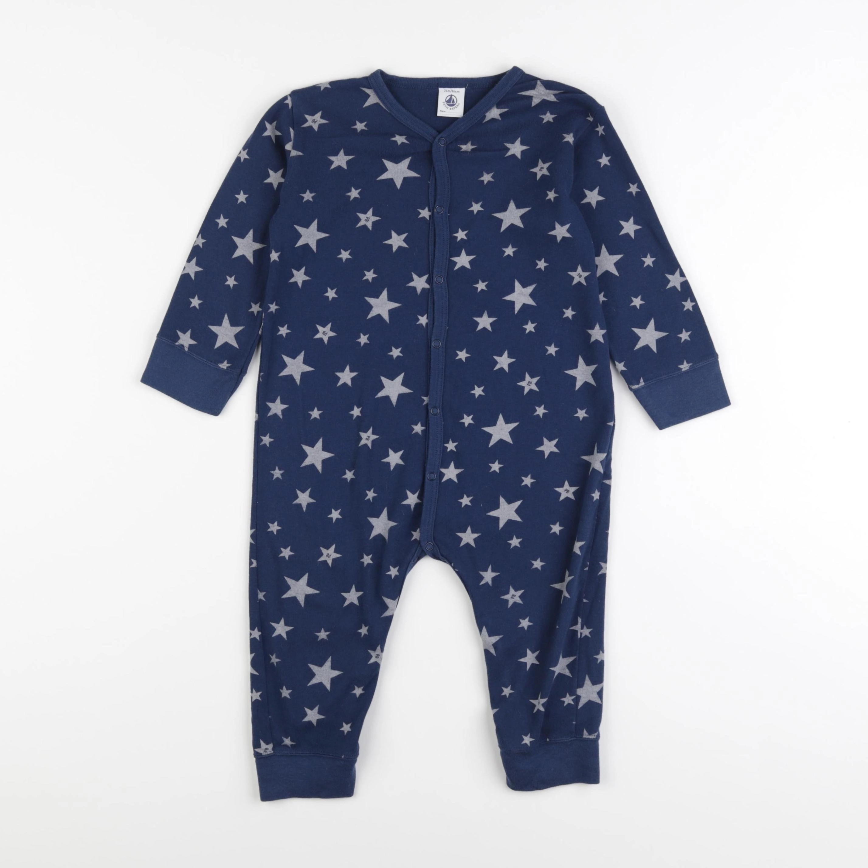 Petit Bateau - pyjama coton bleu - 24 mois