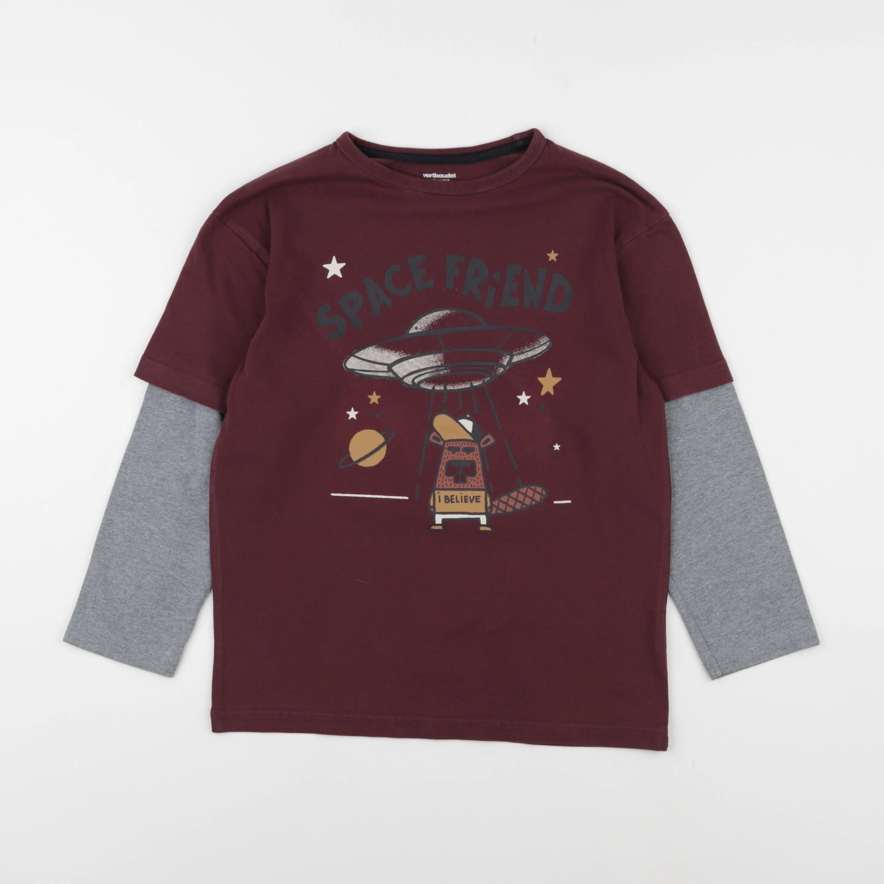 Vertbaudet - tee-shirt rouge - 10 ans