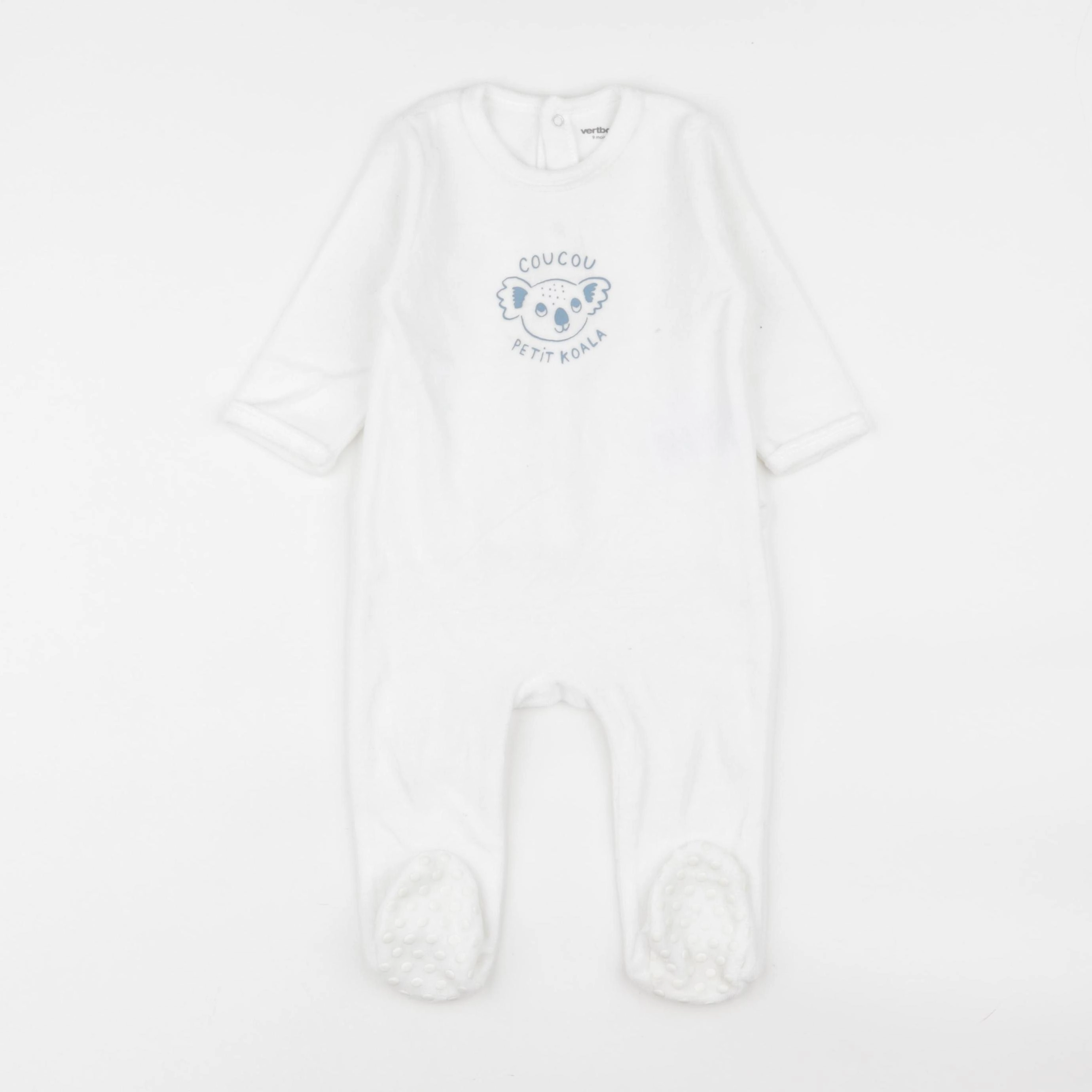 Vertbaudet - pyjama velours blanc - 9 mois