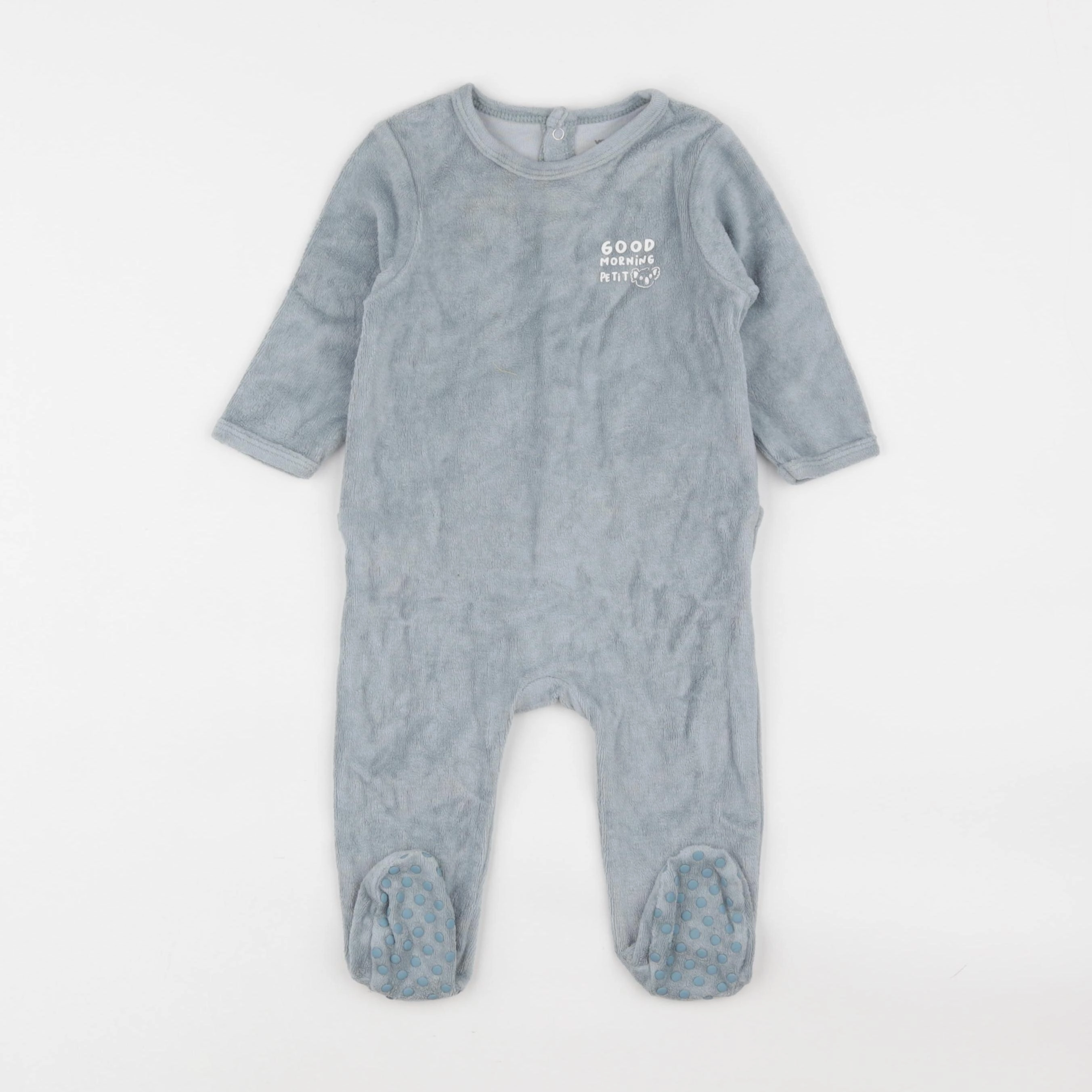 Vertbaudet - pyjama velours bleu - 9 mois