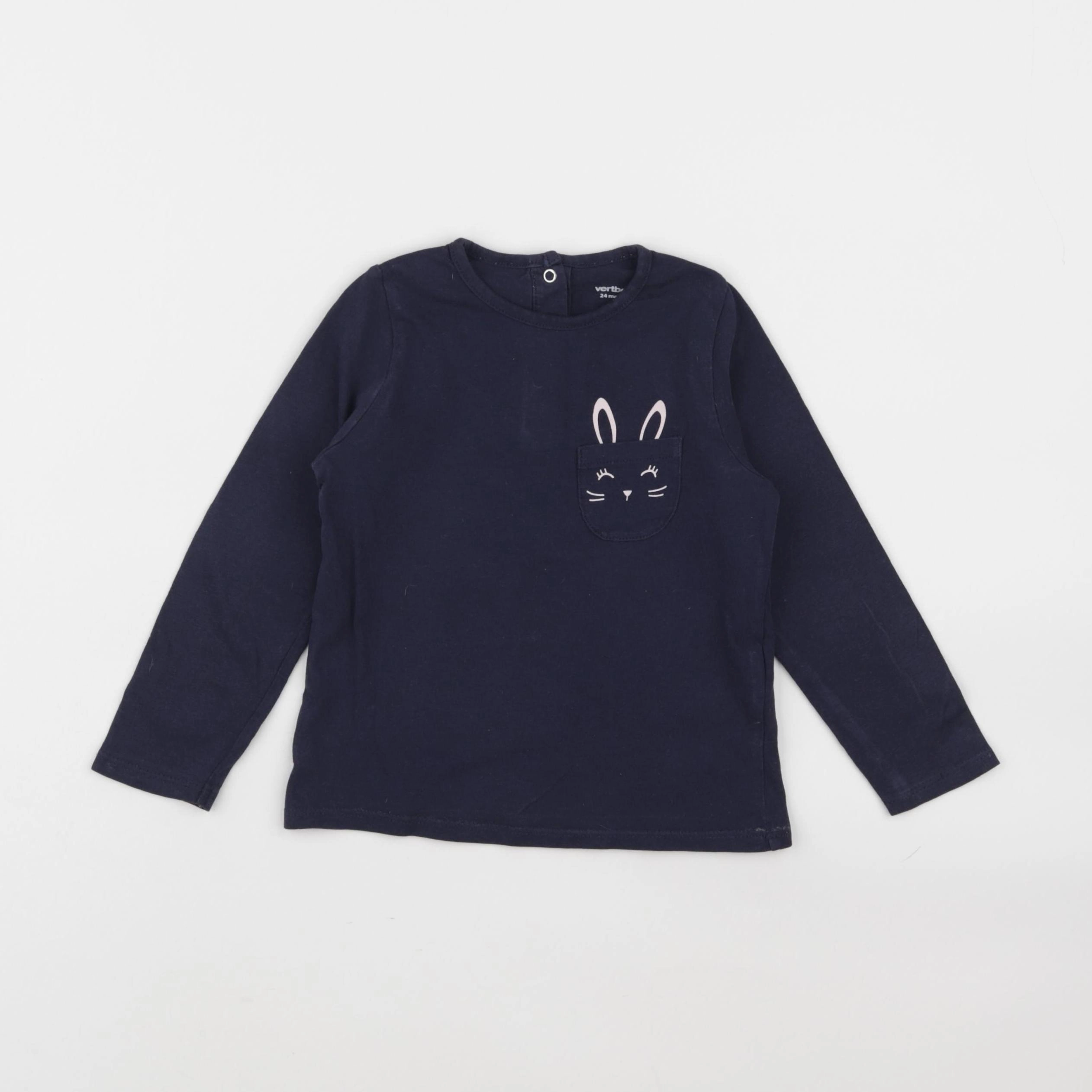 Vertbaudet - tee-shirt bleu - 24 mois