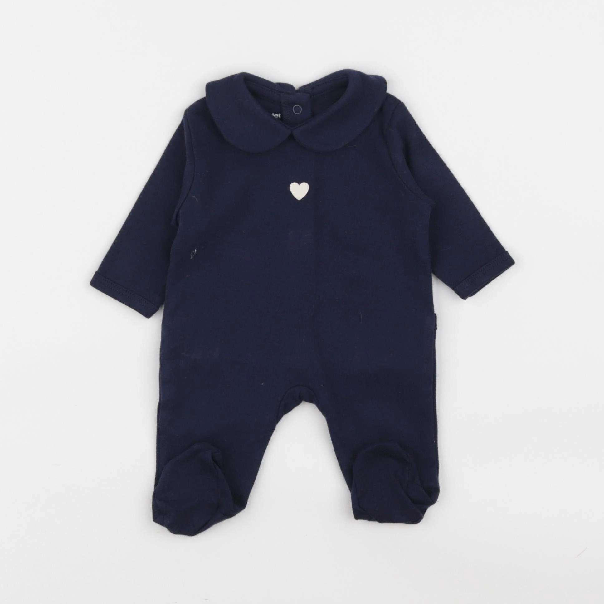 Vertbaudet - pyjama coton bleu - 0 mois