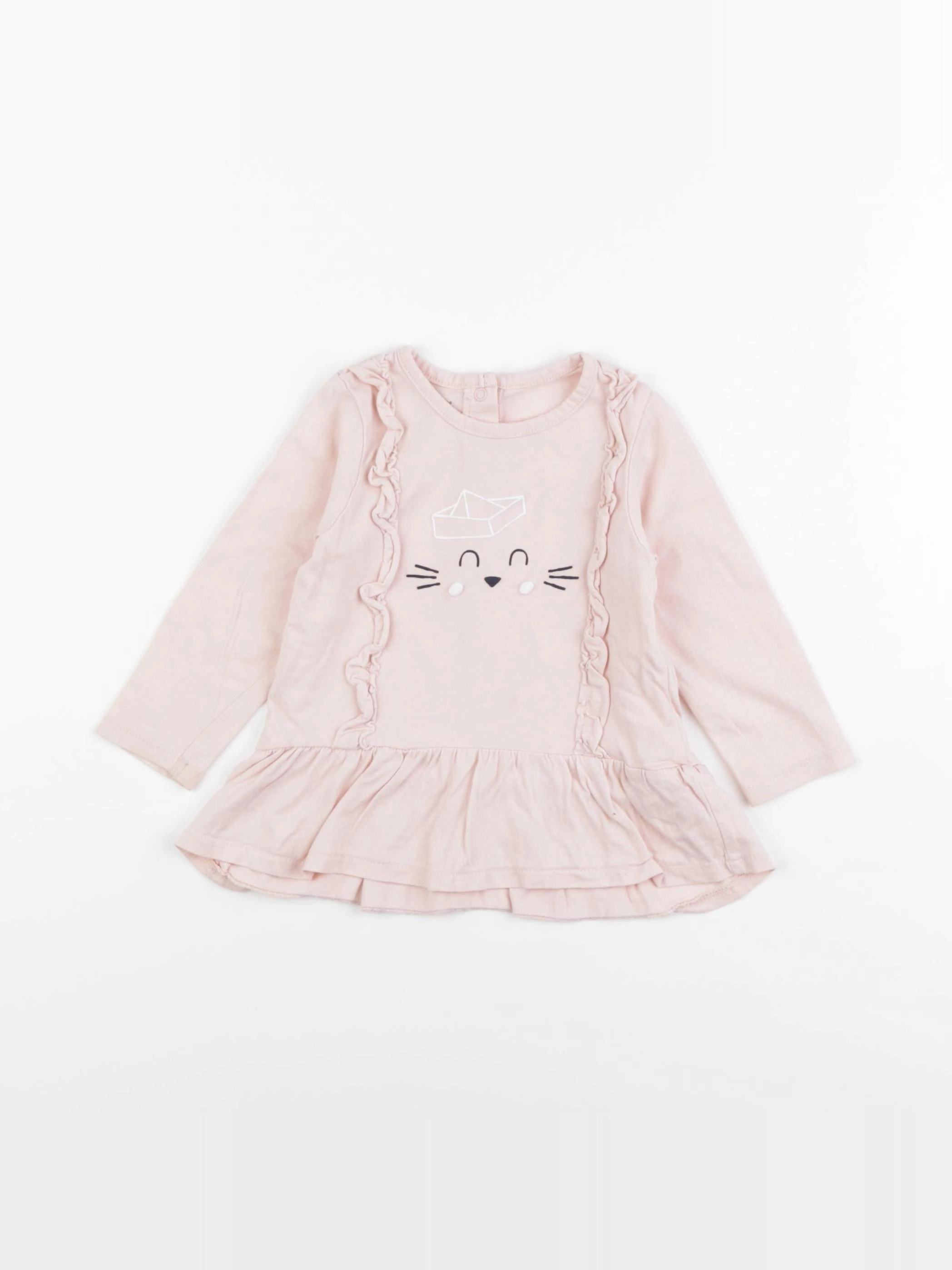 Vertbaudet - tee-shirt rose - 12 mois