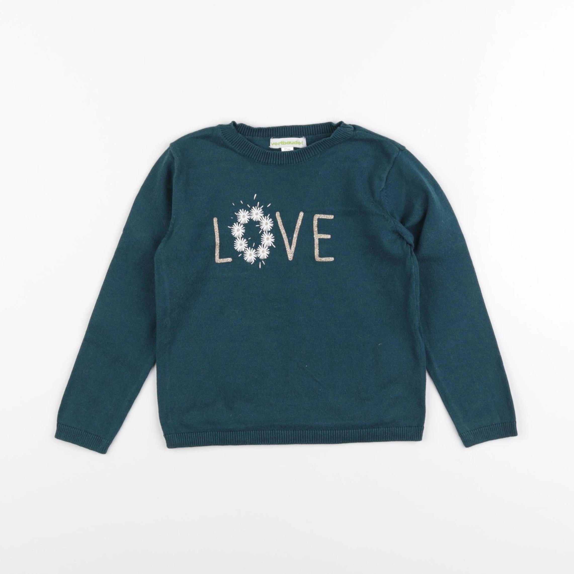 Vertbaudet - pull vert - 3 ans