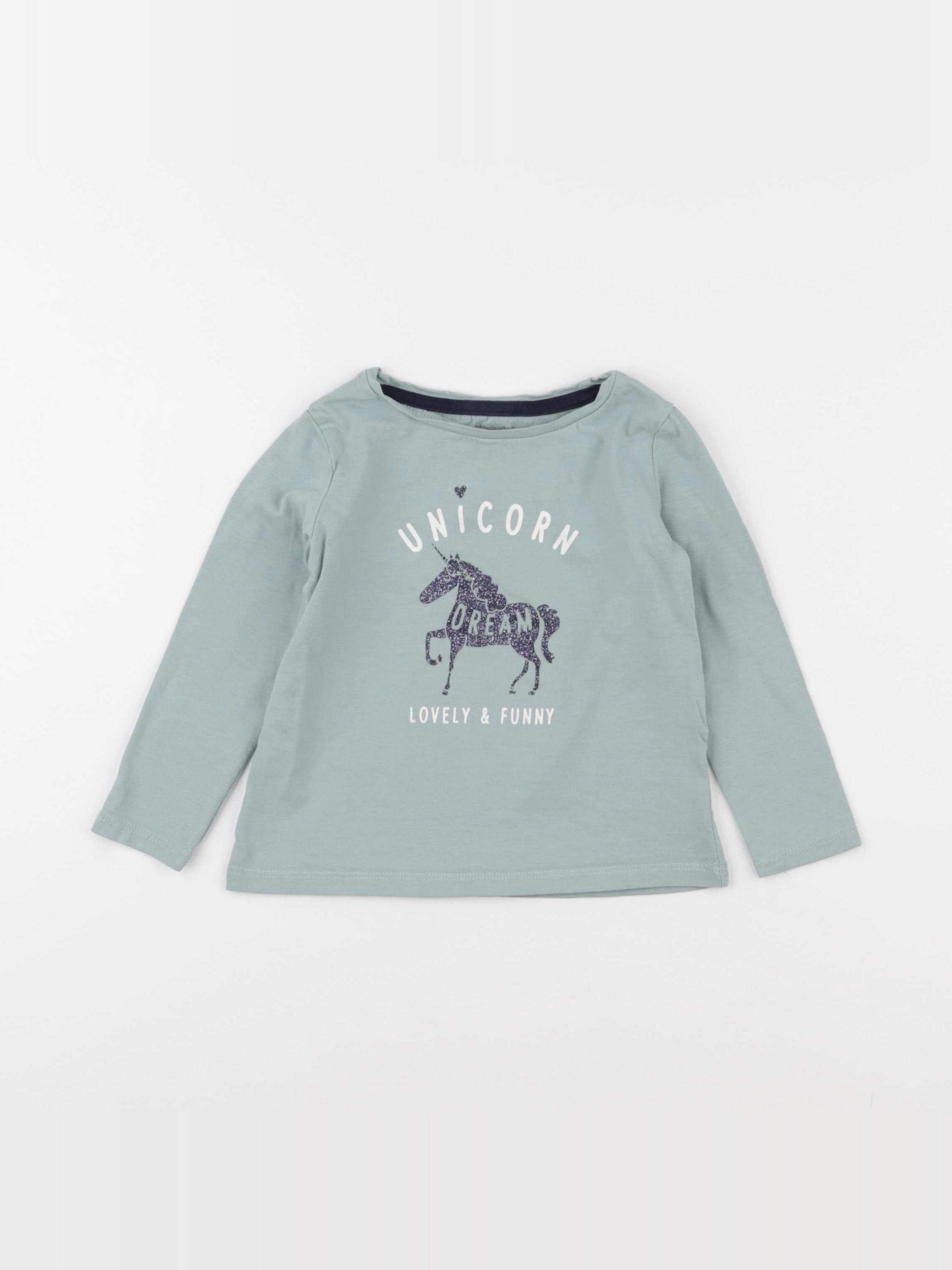 Vertbaudet - tee-shirt vert - 2 ans