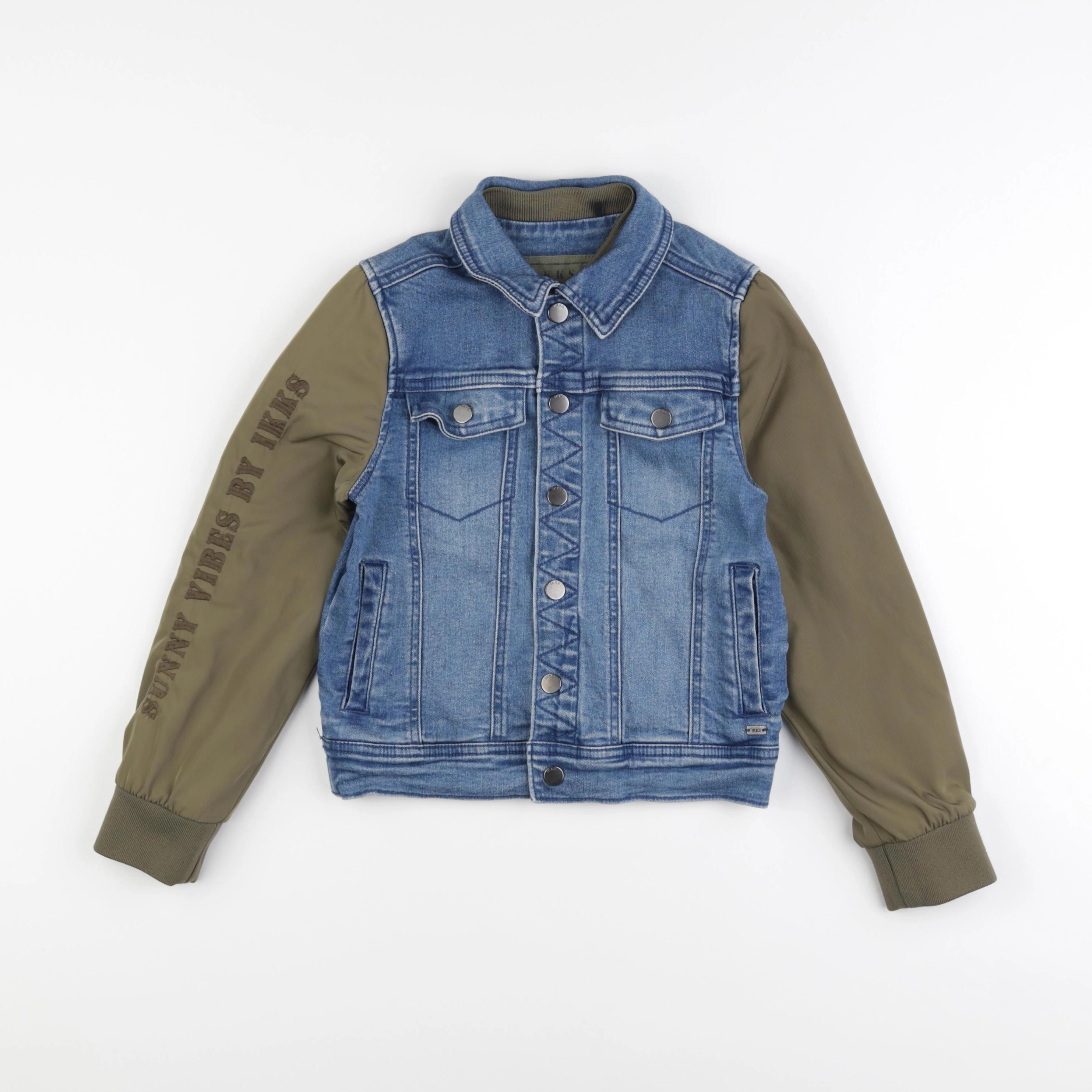 IKKS - veste bleu, vert - 8 ans
