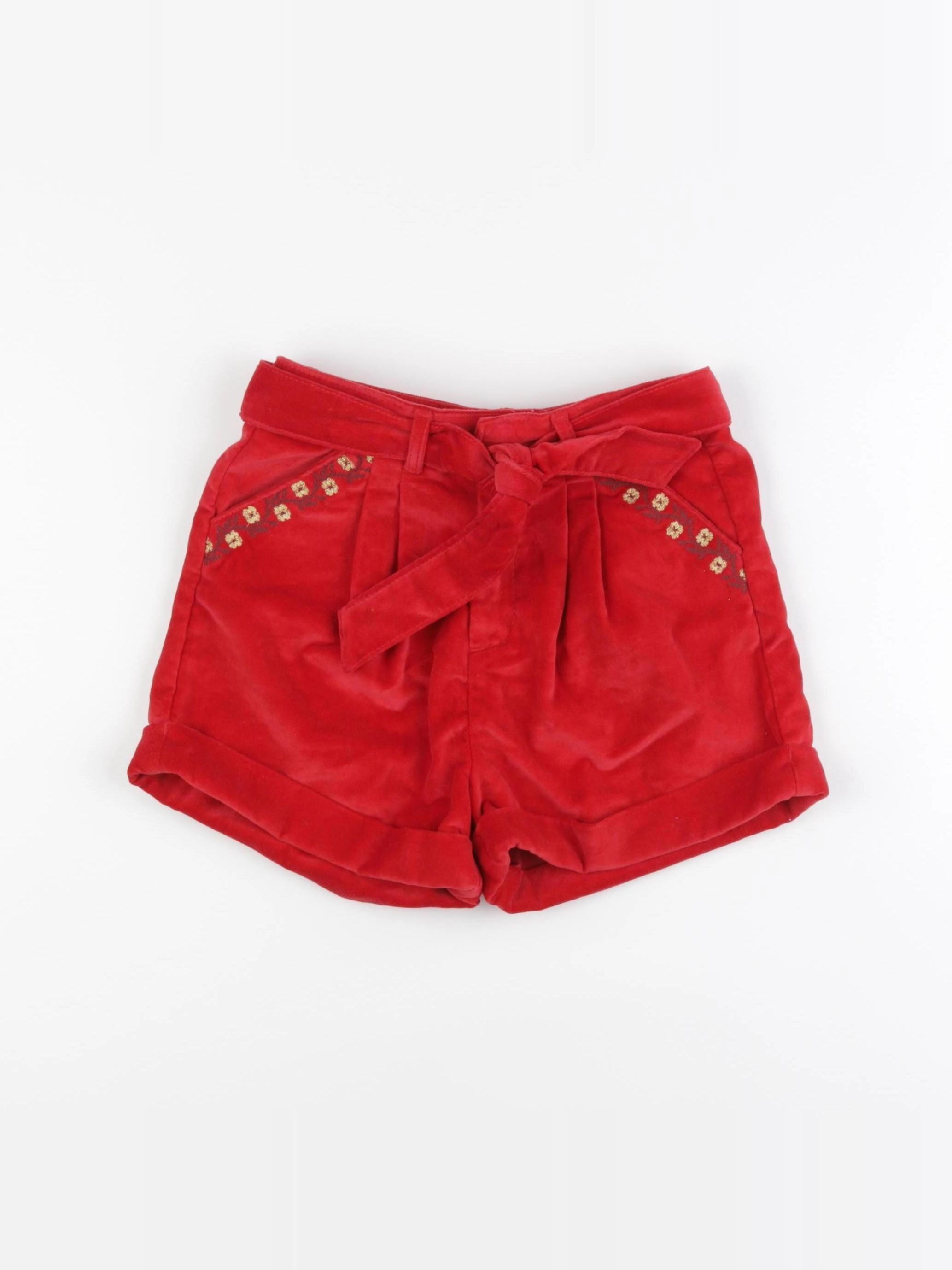 Vertbaudet - short rouge - 7 ans