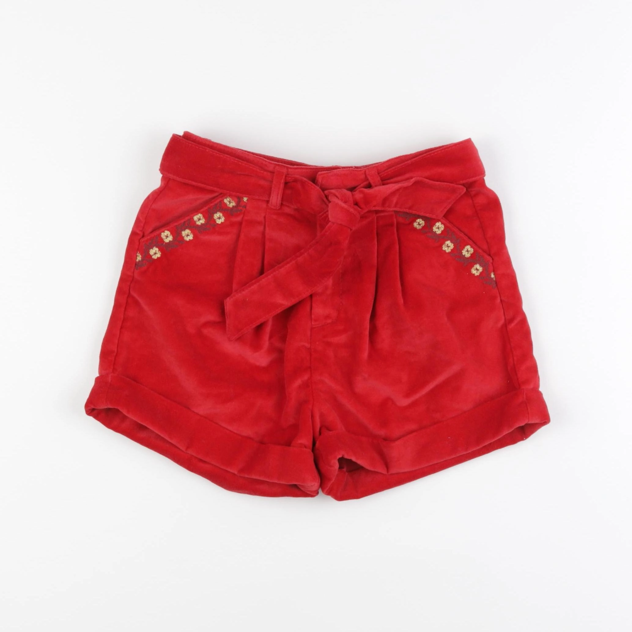 Vertbaudet - short rouge - 7 ans