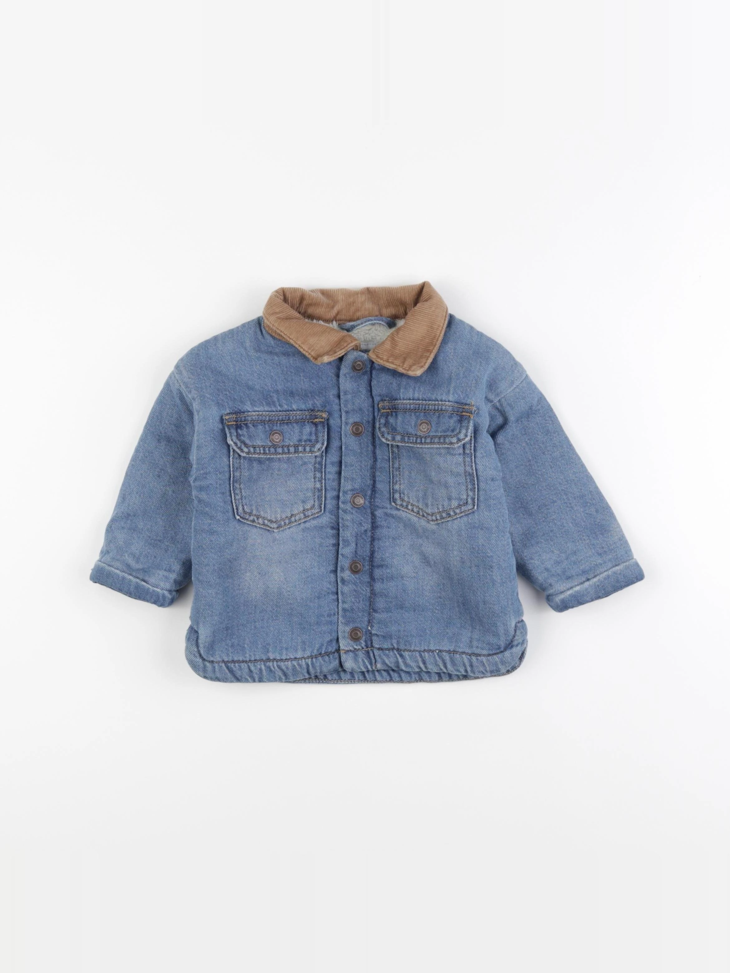 Vertbaudet - veste doublé bleu - 9 mois