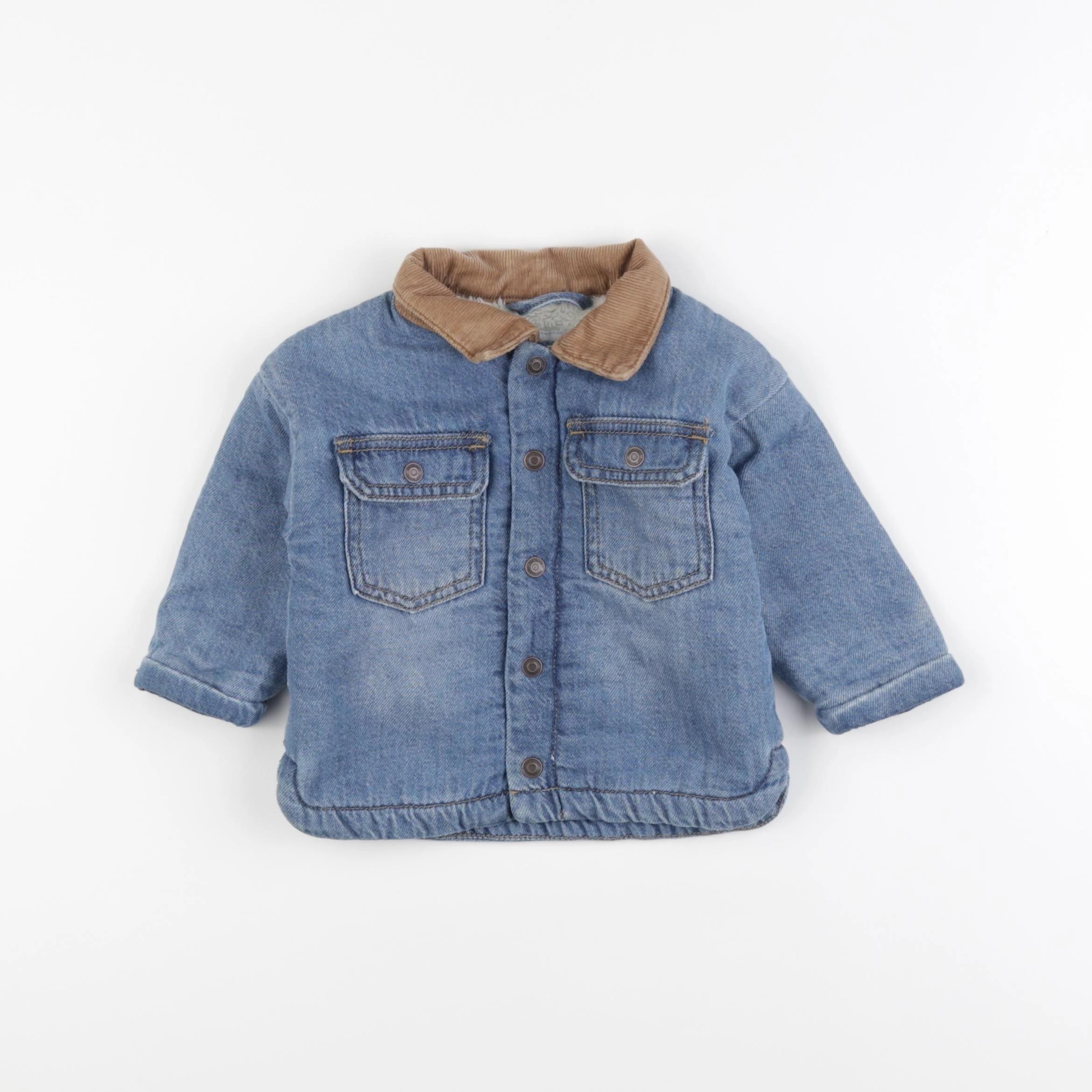 Vertbaudet - veste doublé bleu - 9 mois