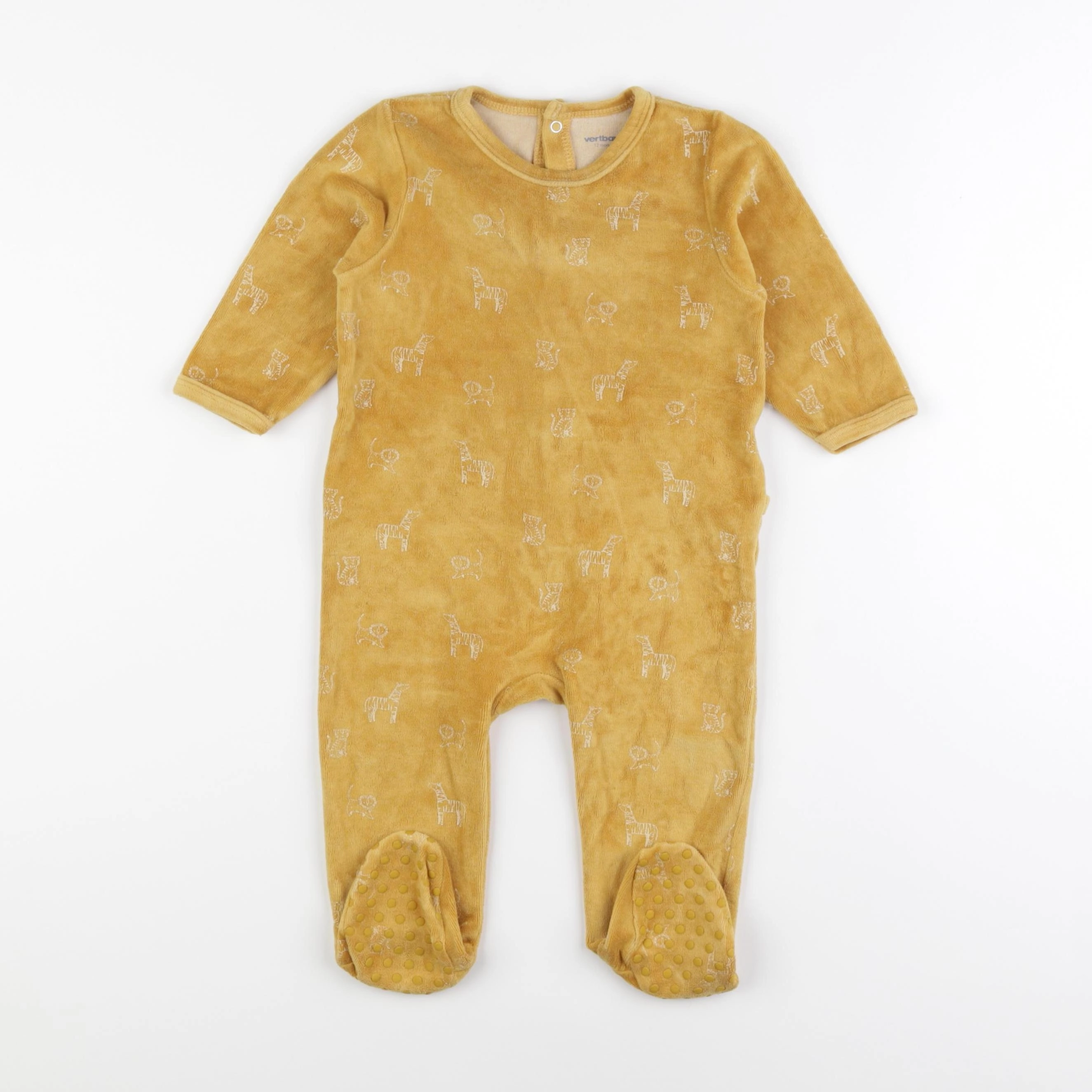 Vertbaudet - pyjama velours jaune - 12 mois