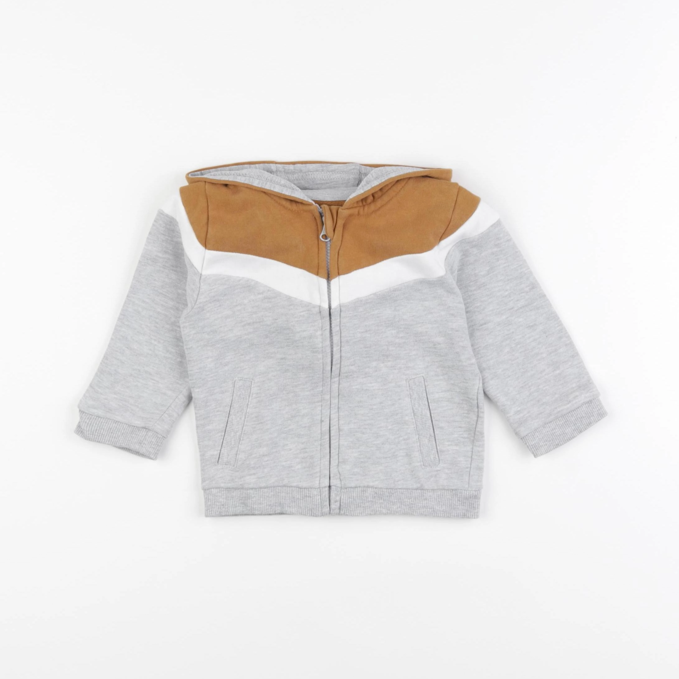 Vertbaudet - sweat gris - 12 mois