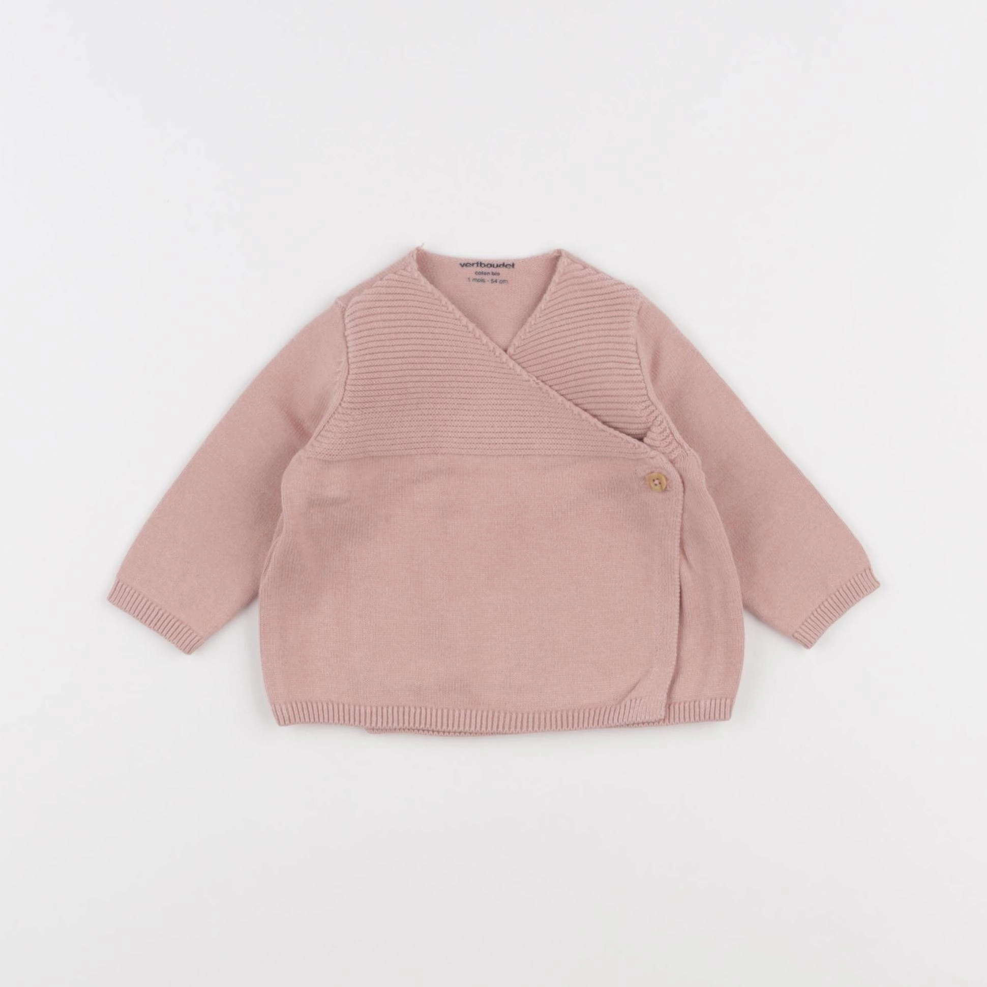 Vertbaudet - gilet rose - 1 mois
