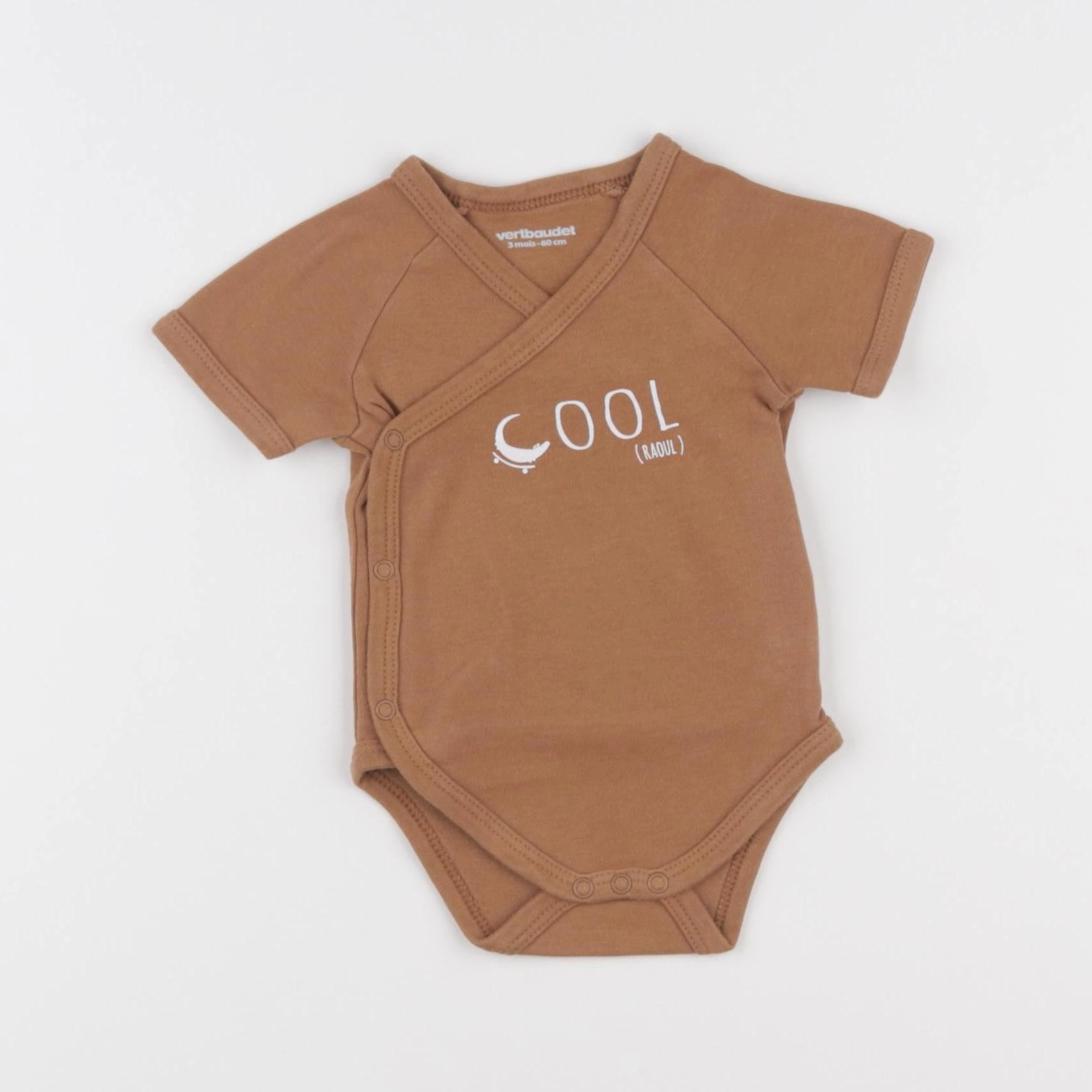 Vertbaudet - body marron - 3 mois