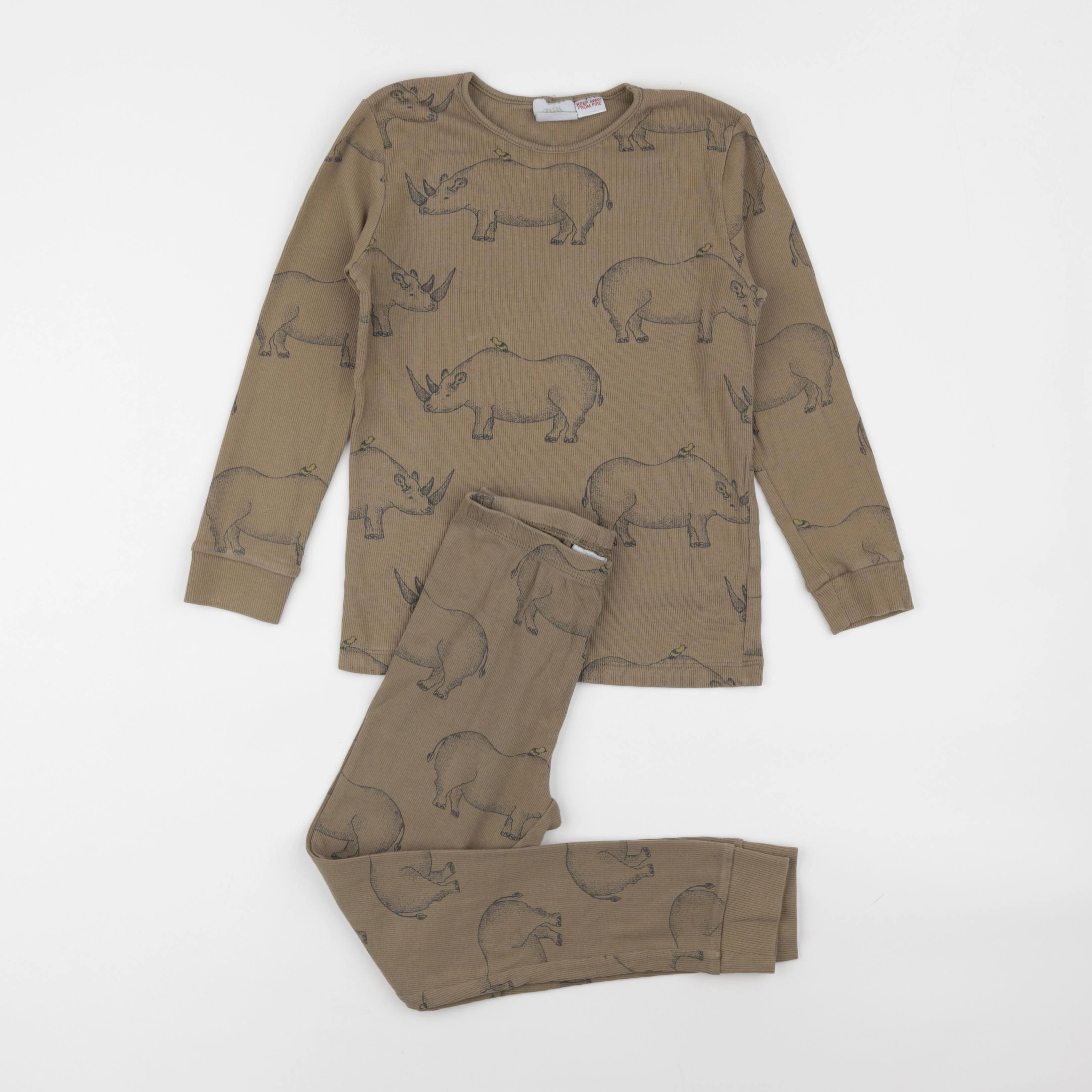 Zara - pyjama coton marron - 7/8 ans