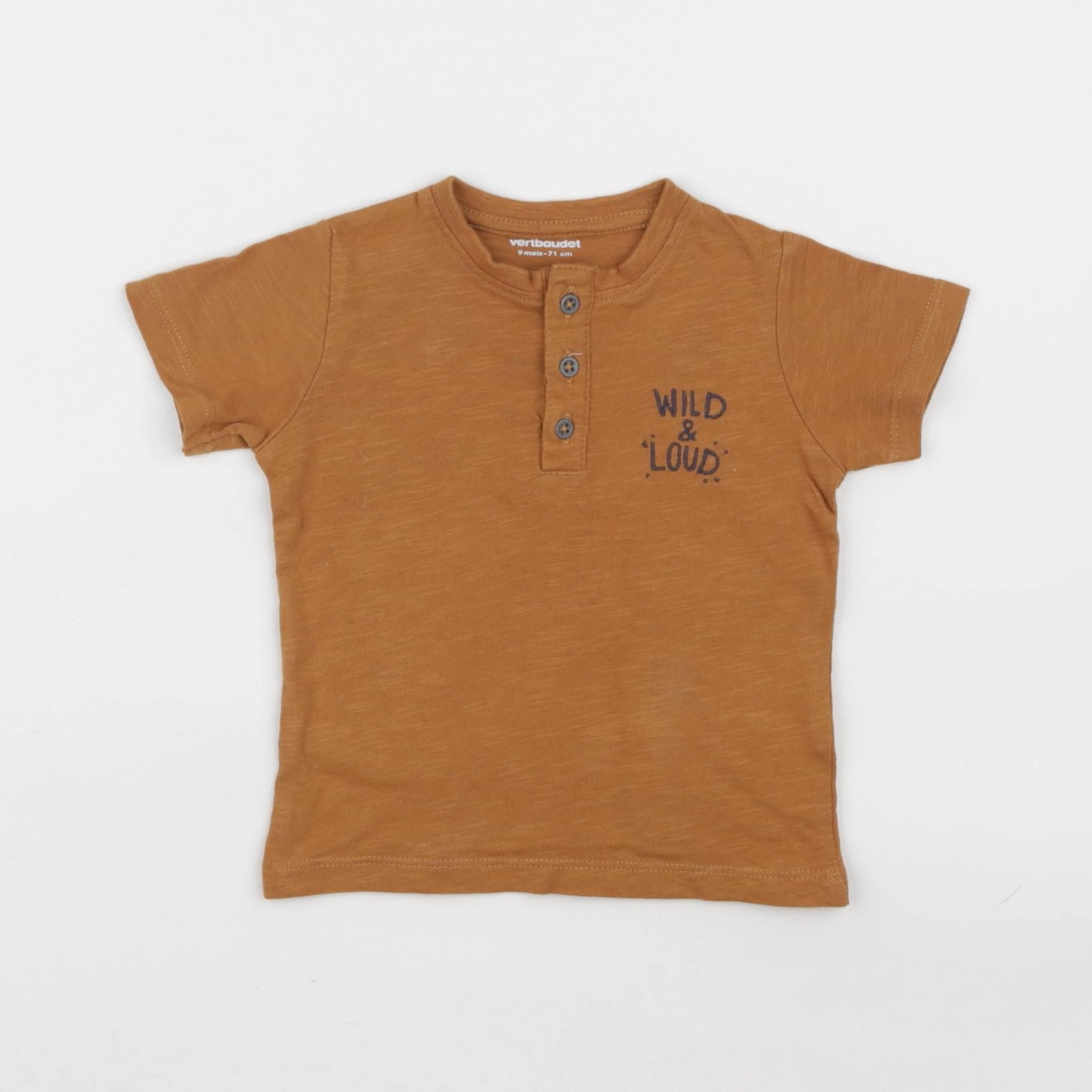 Vertbaudet - tee-shirt marron - 9 mois