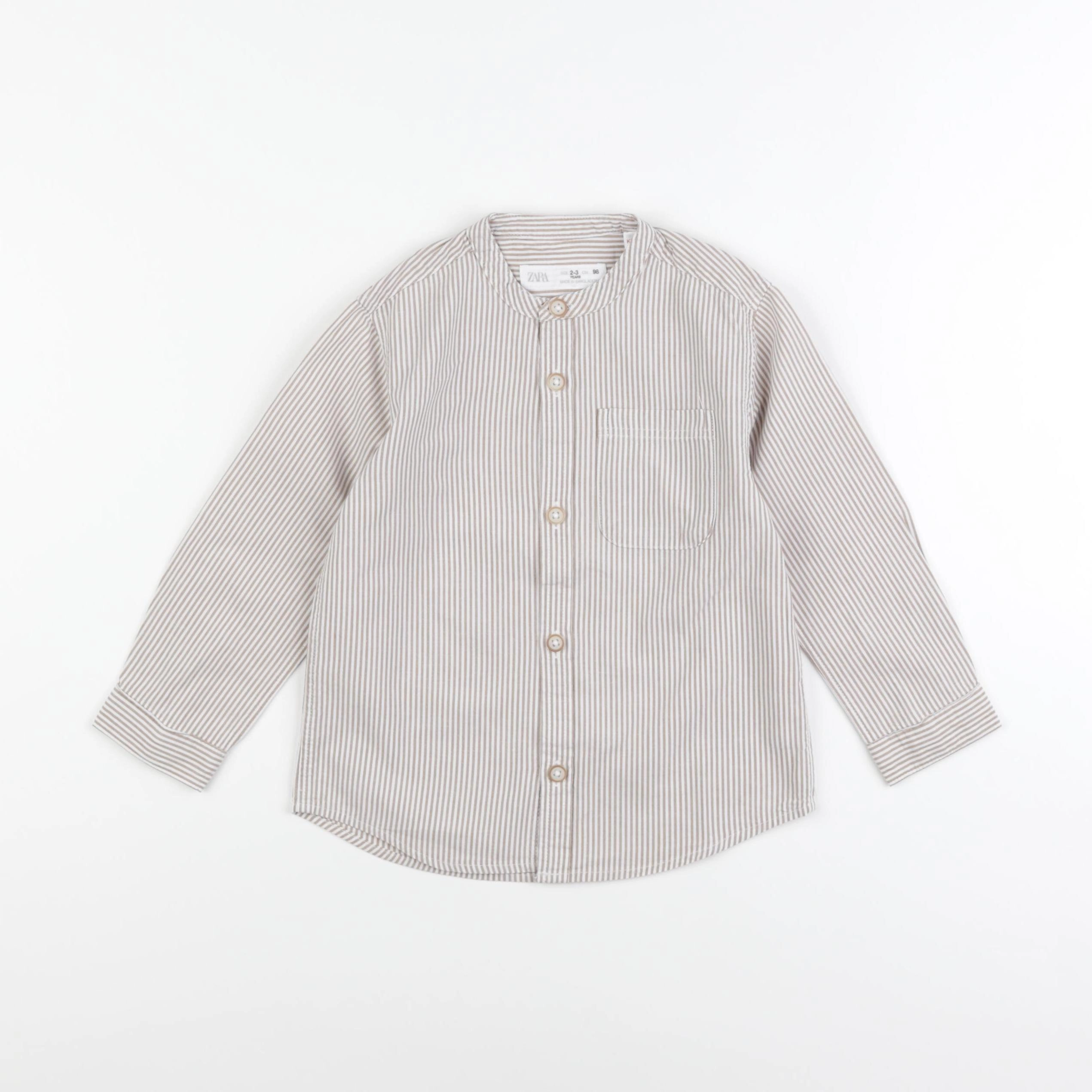 Zara - chemise marron - 2/3 ans