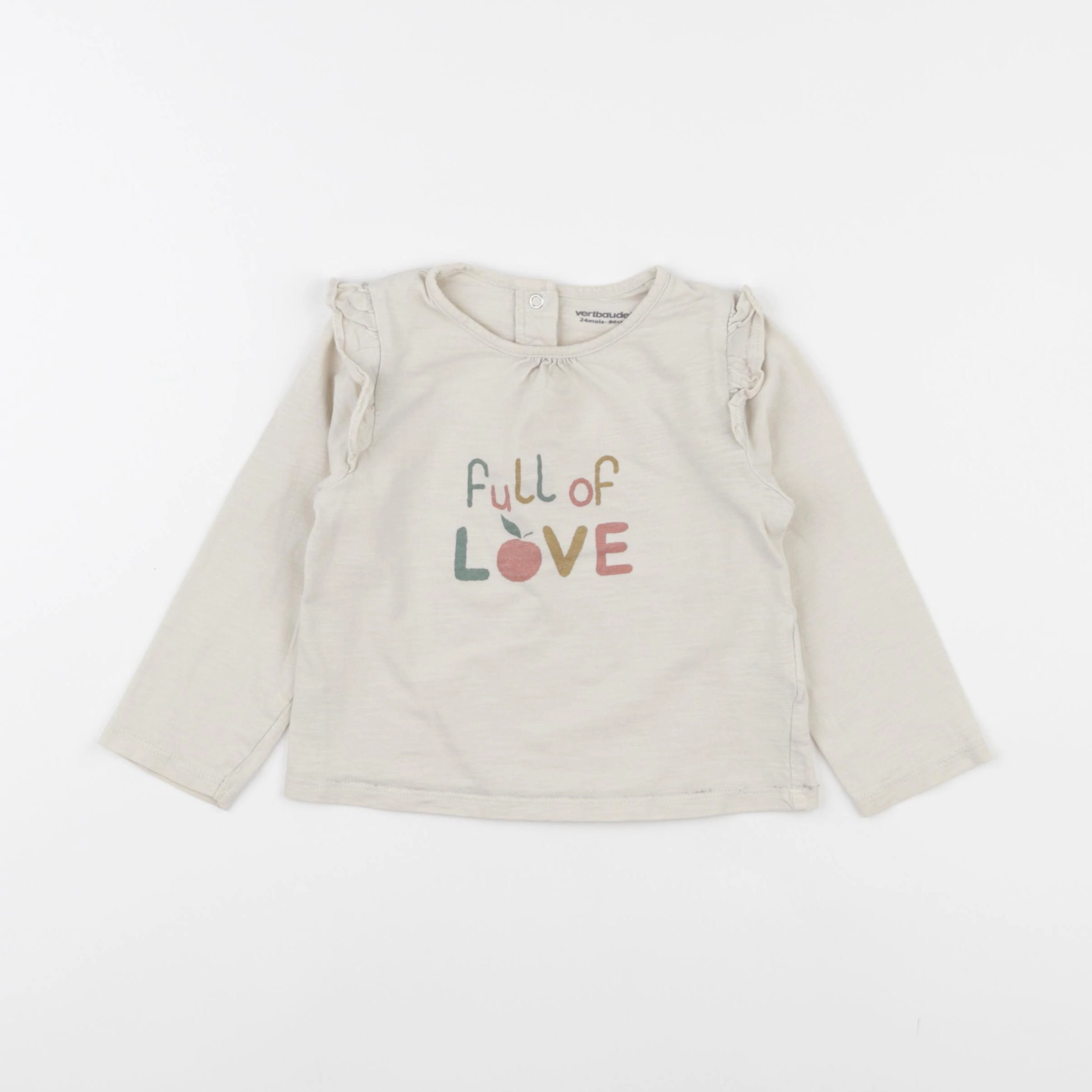 Vertbaudet - tee-shirt beige - 24 mois