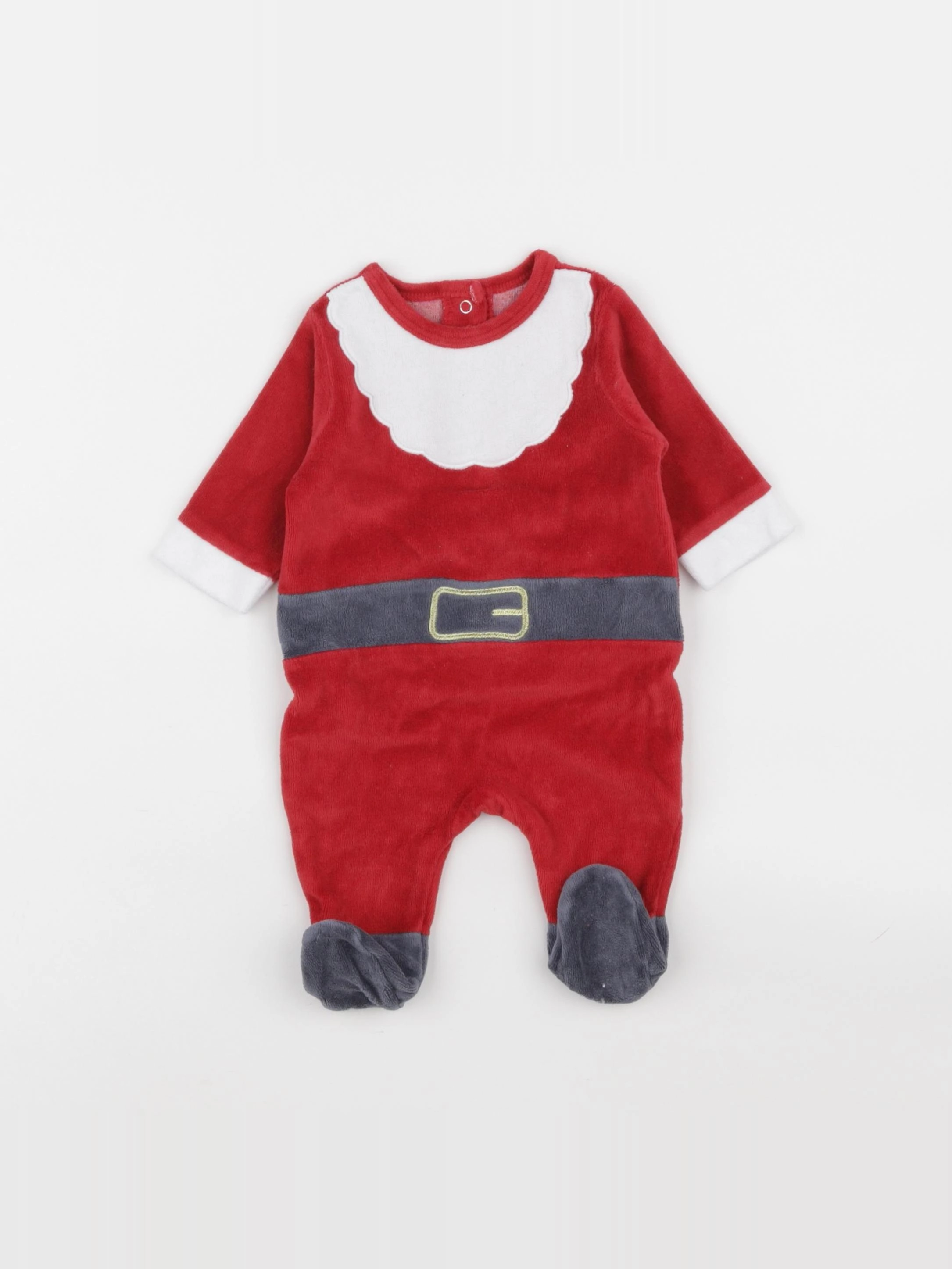 Vertbaudet - pyjama velours rouge - 1 mois