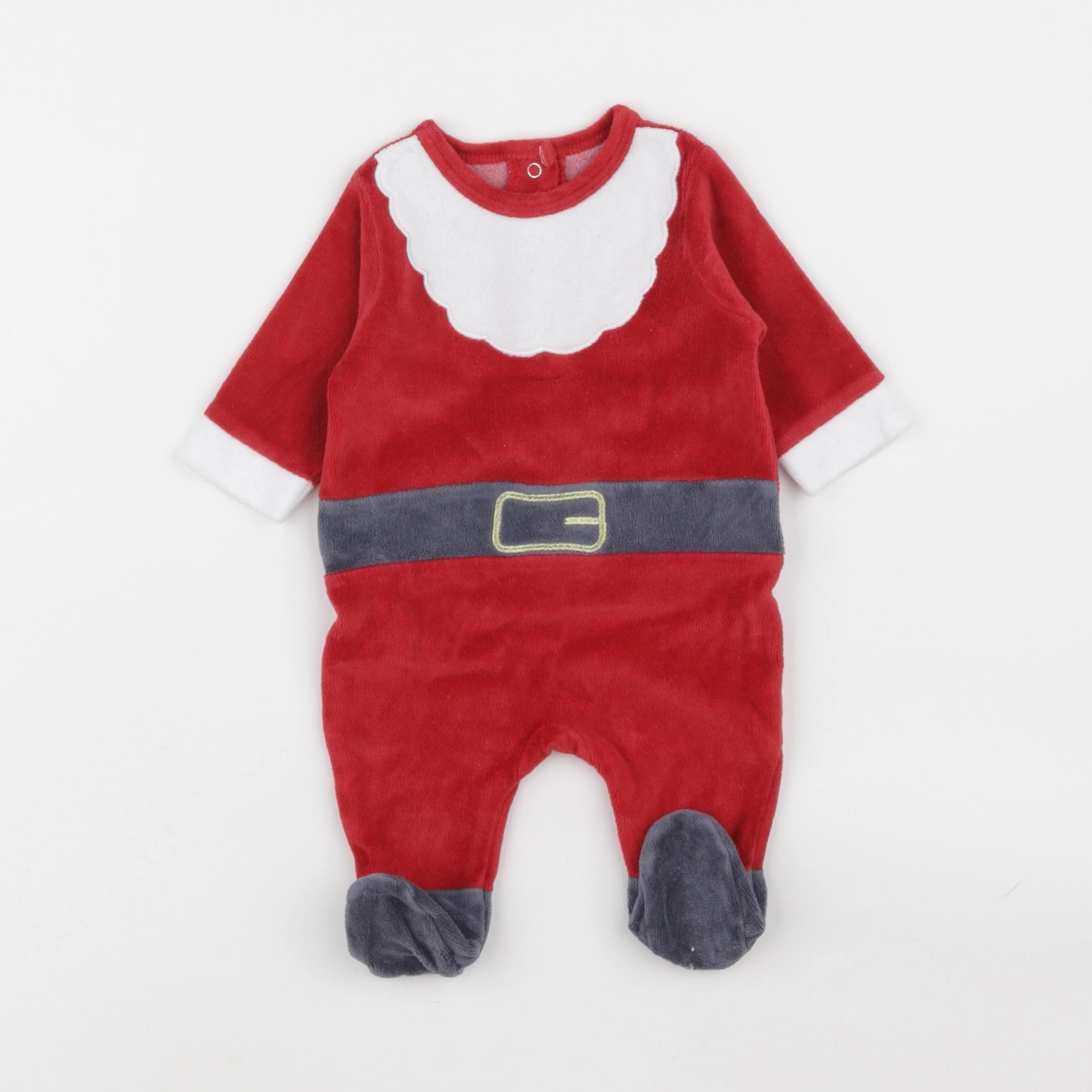 Vertbaudet - pyjama velours rouge - 1 mois