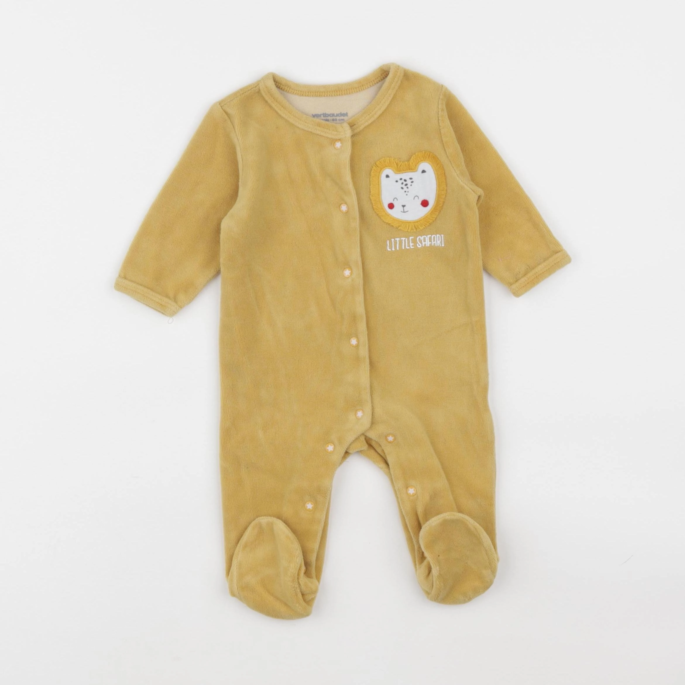 Vertbaudet - pyjama velours jaune - 3 mois