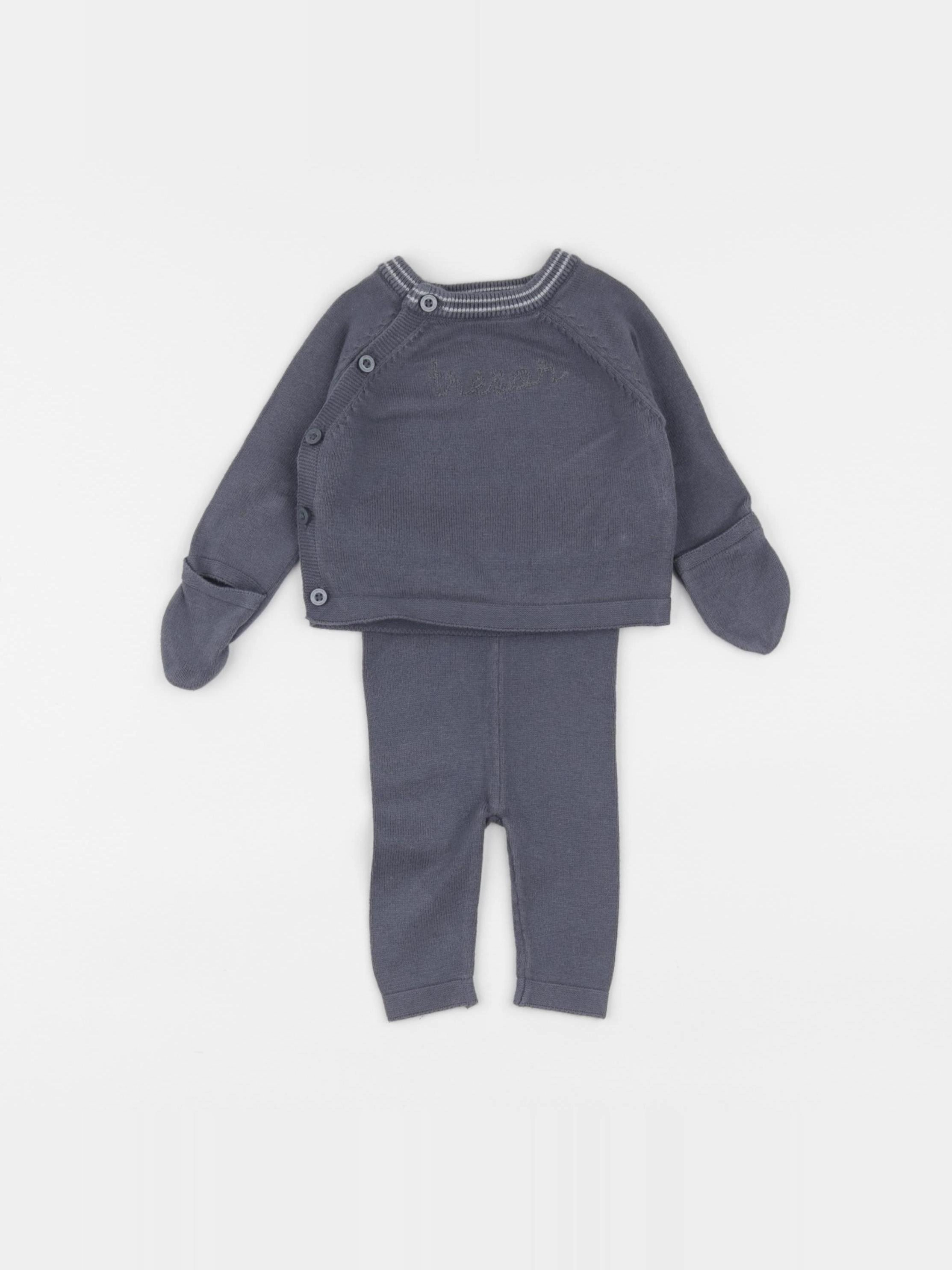 Vertbaudet - ensemble gris - 1 mois