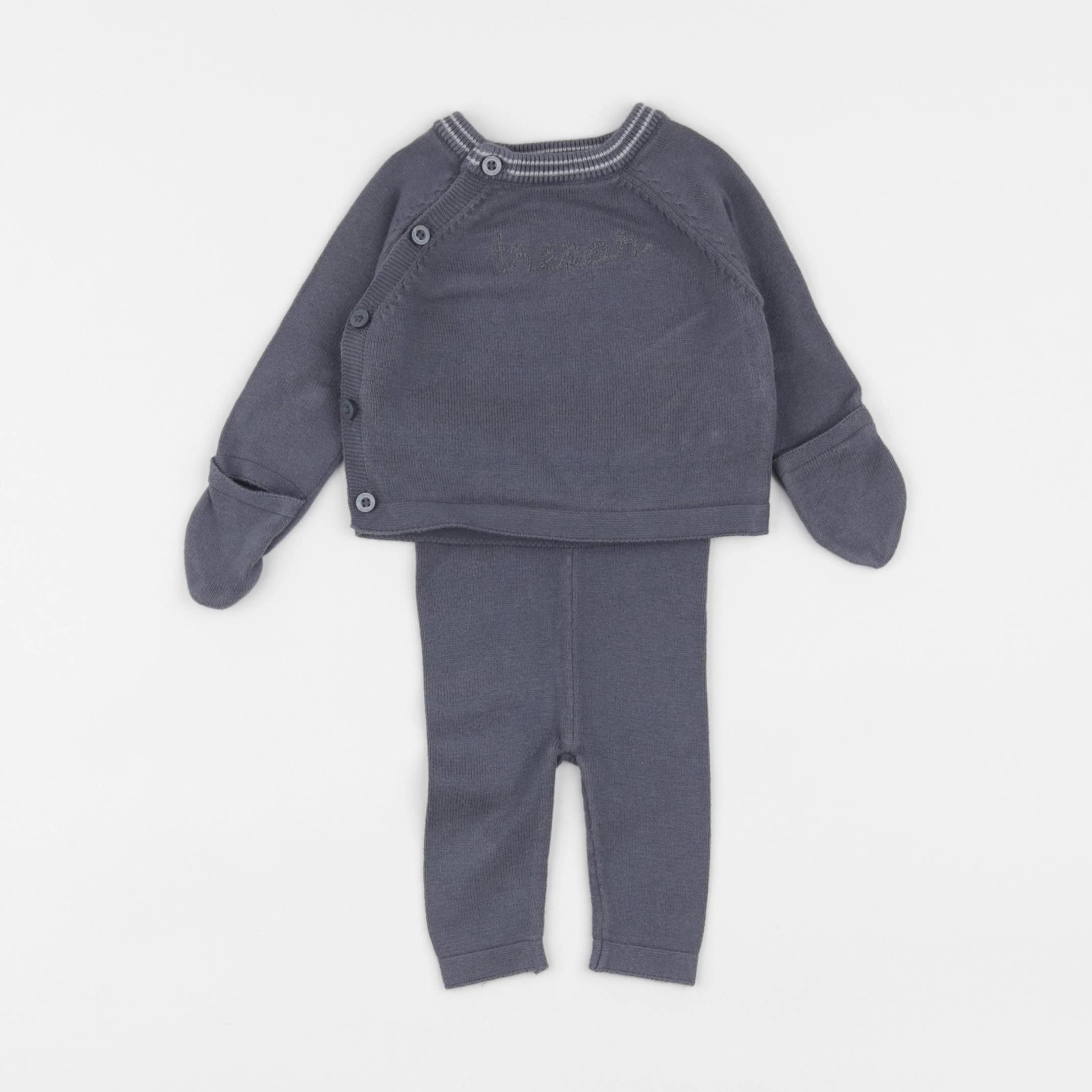 Vertbaudet - ensemble gris - 1 mois