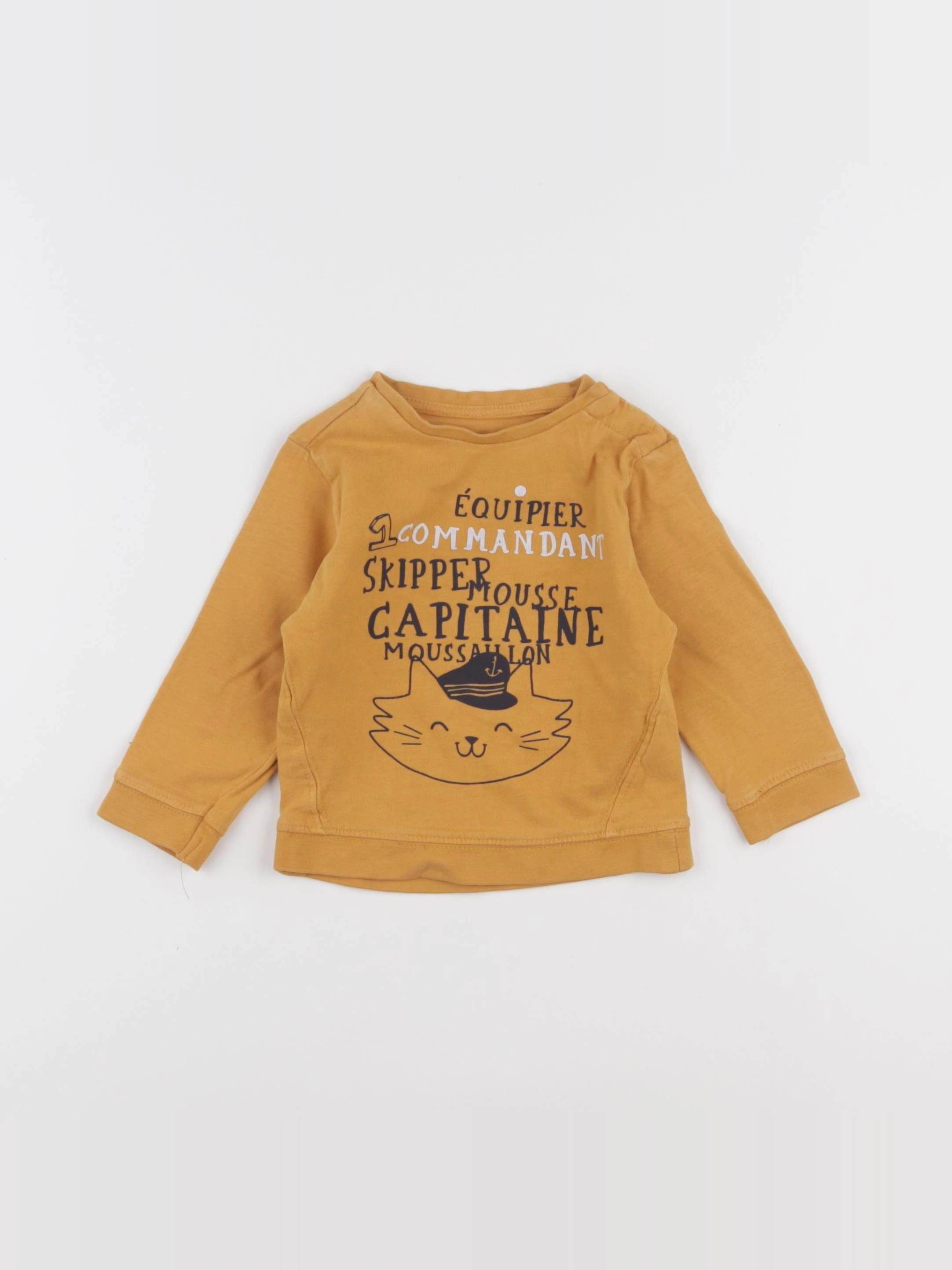 Vertbaudet - sweat jaune - 9 mois