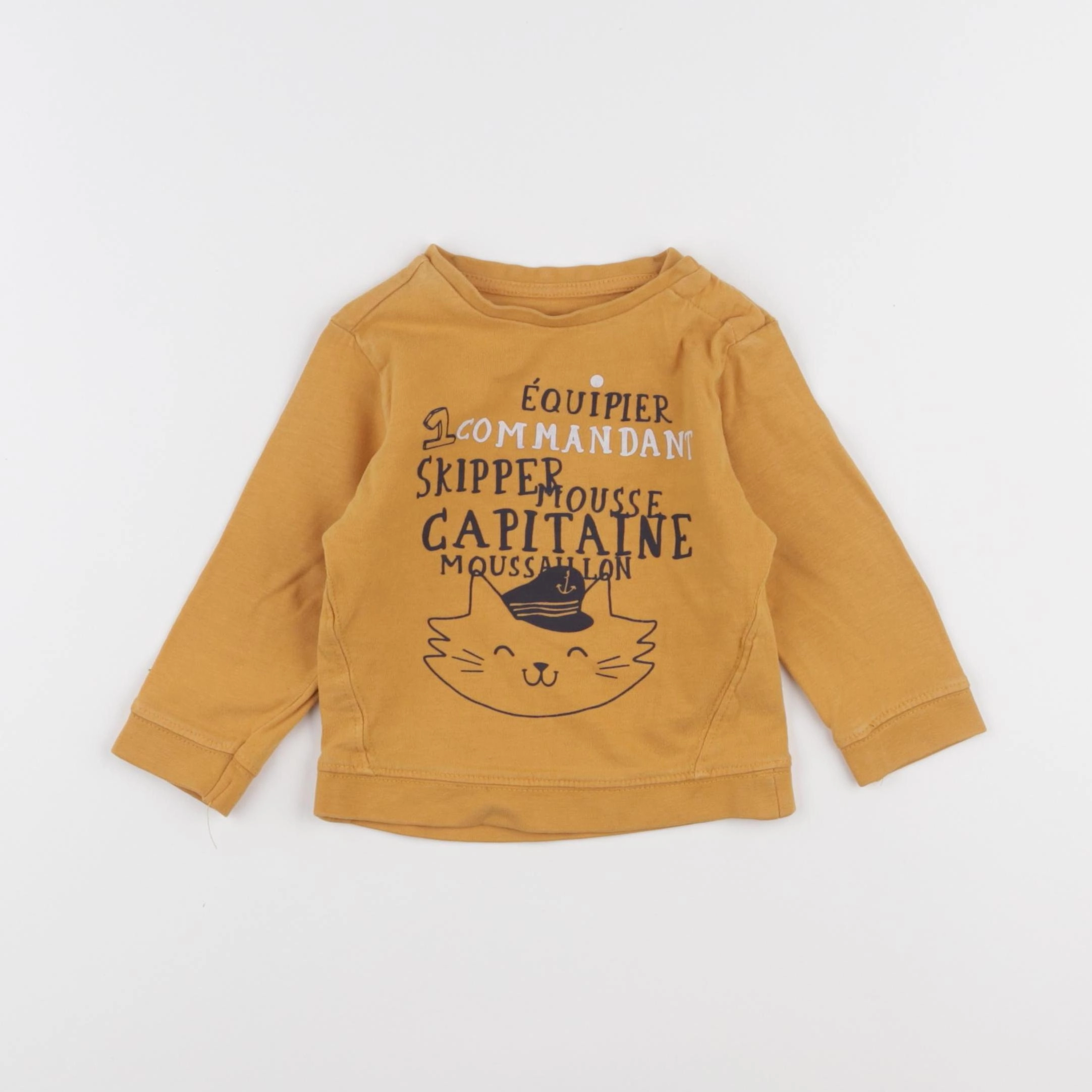 Vertbaudet - sweat jaune - 9 mois