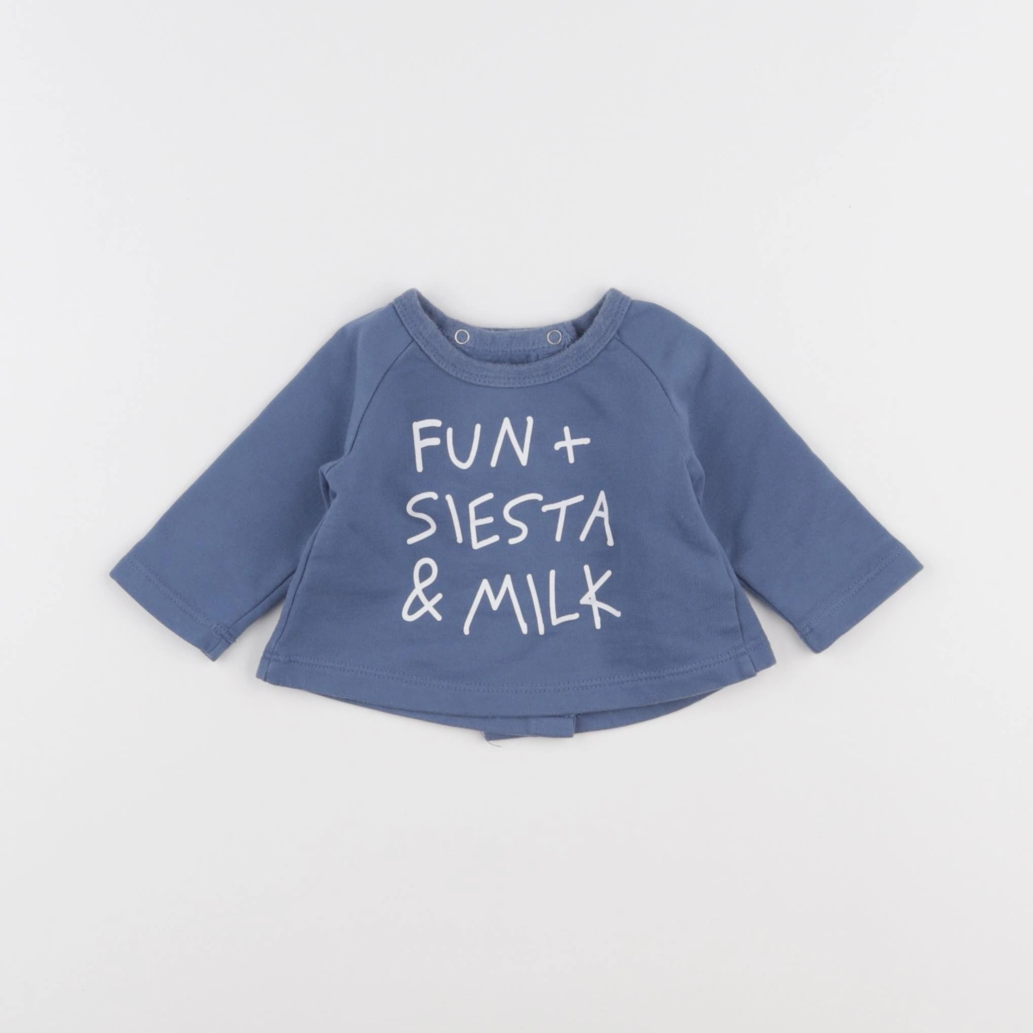 La Redoute - sweat bleu - 1 mois