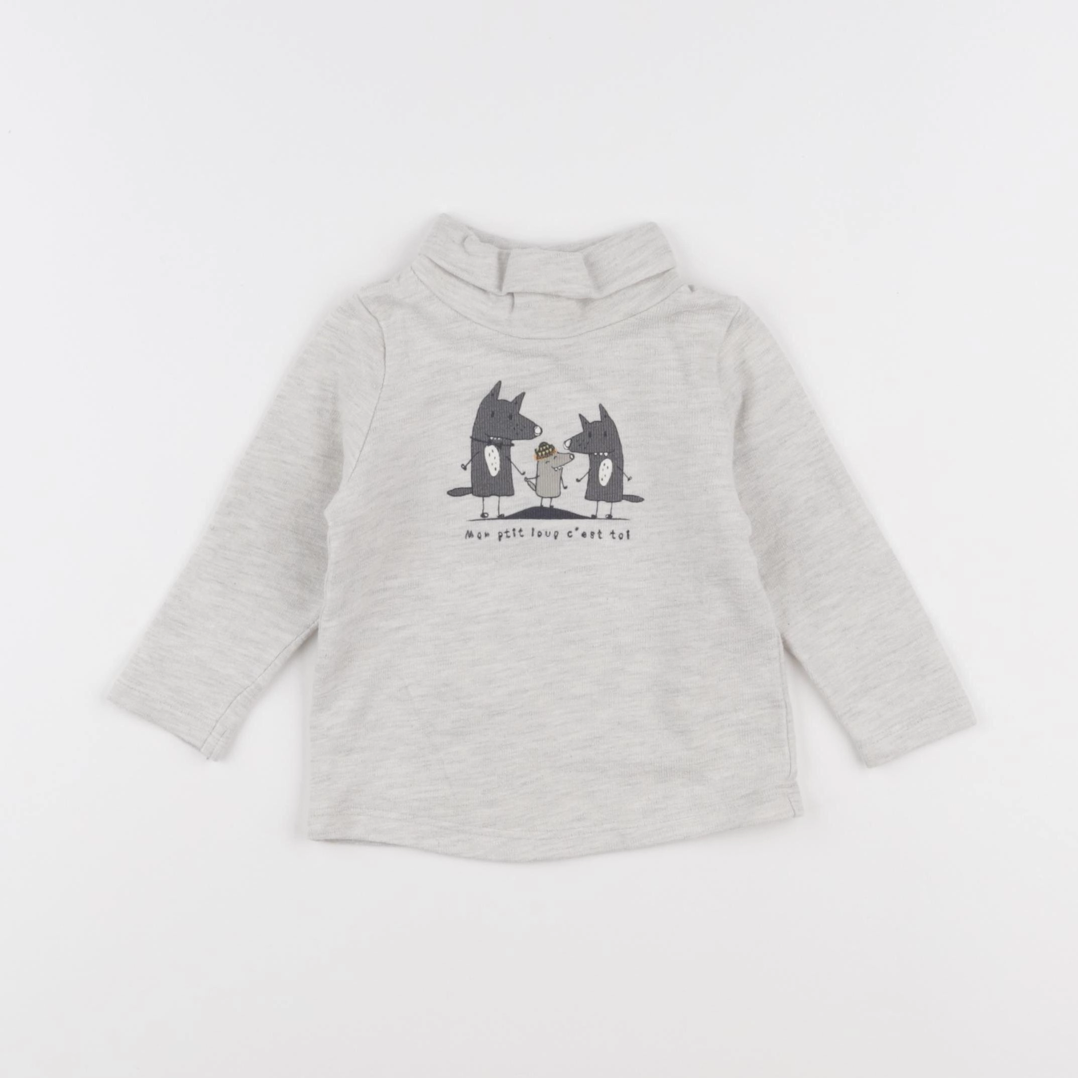 Tape à l'oeil - sous-pull gris - 6 mois