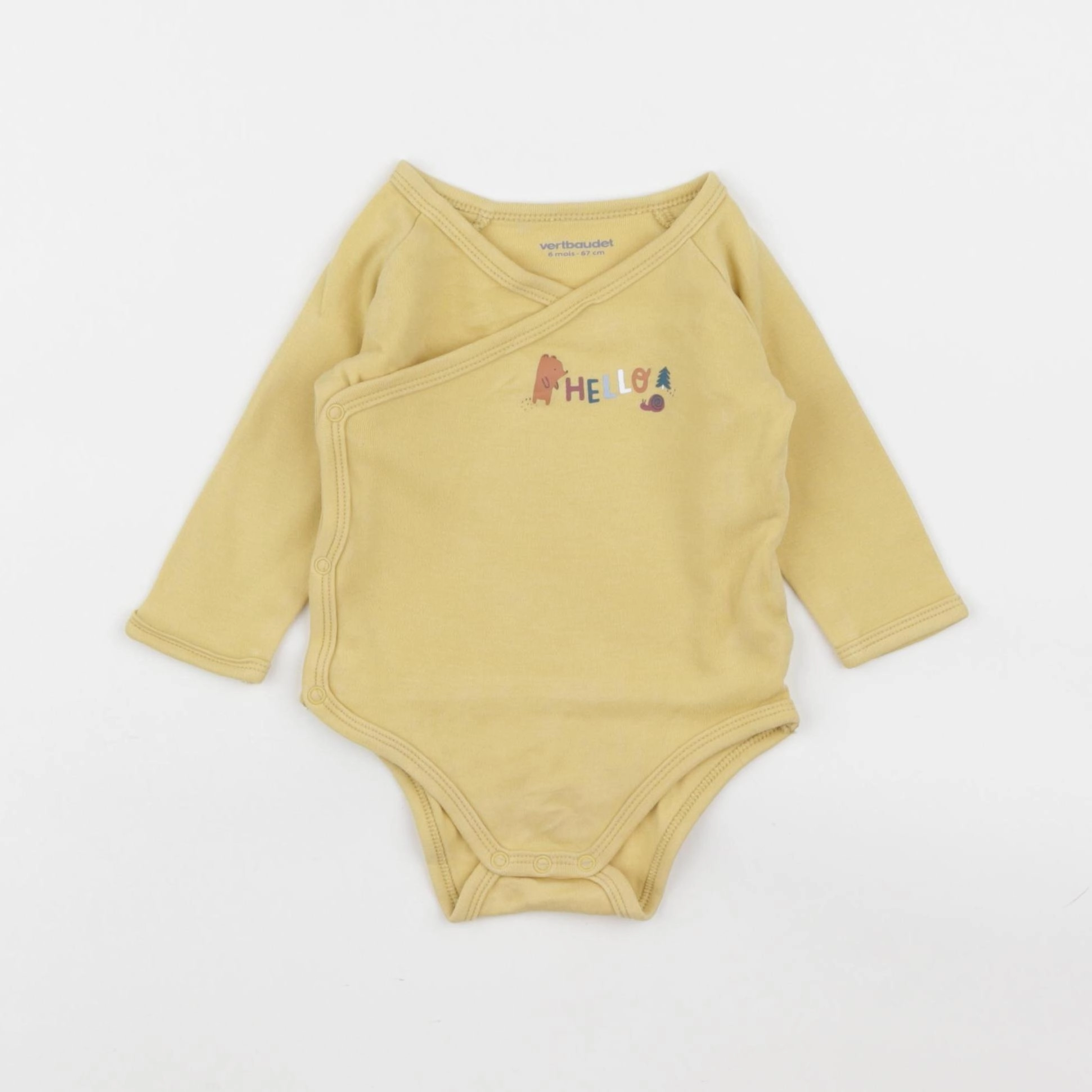 Vertbaudet - body jaune - 6 mois