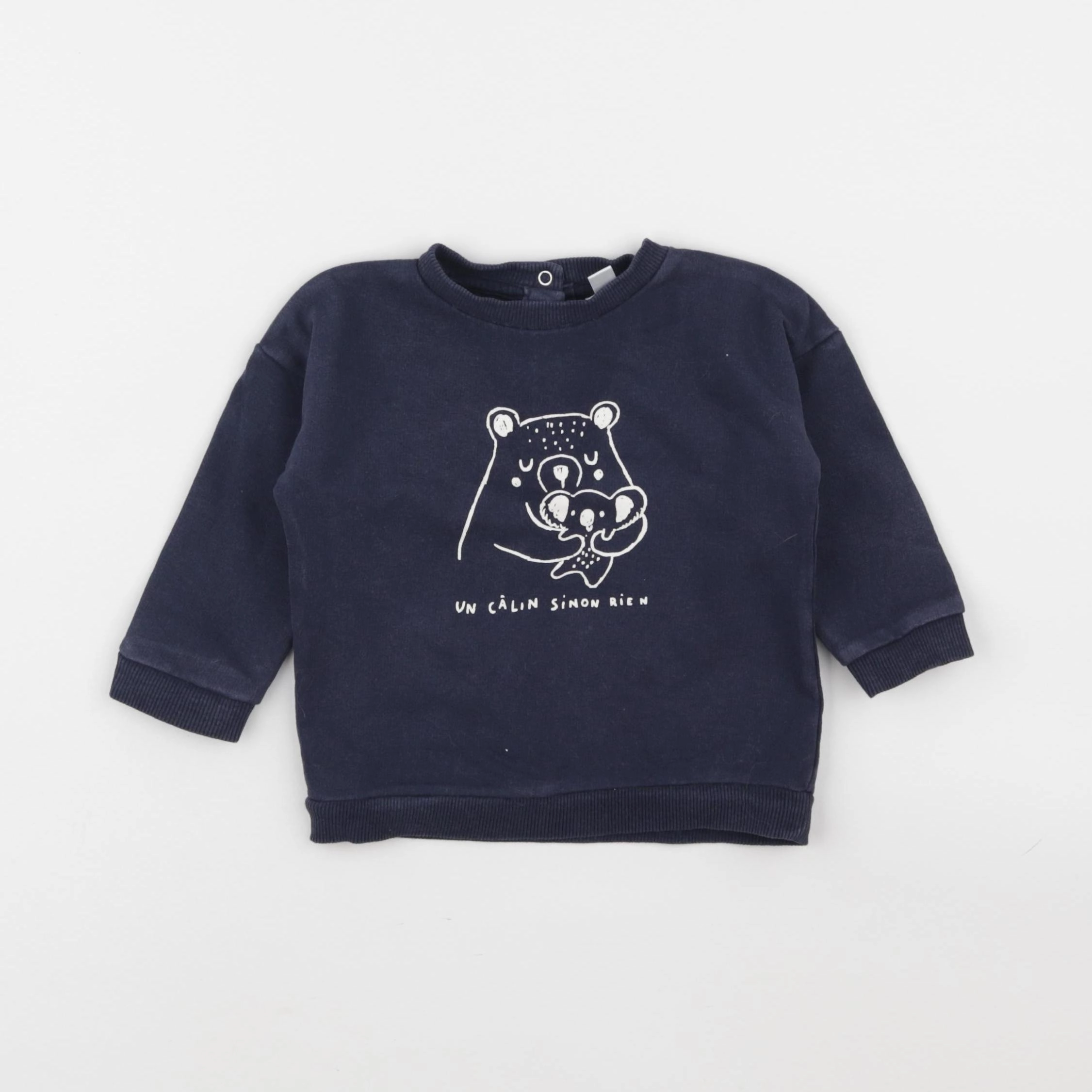 Vertbaudet - sweat bleu - 12 mois