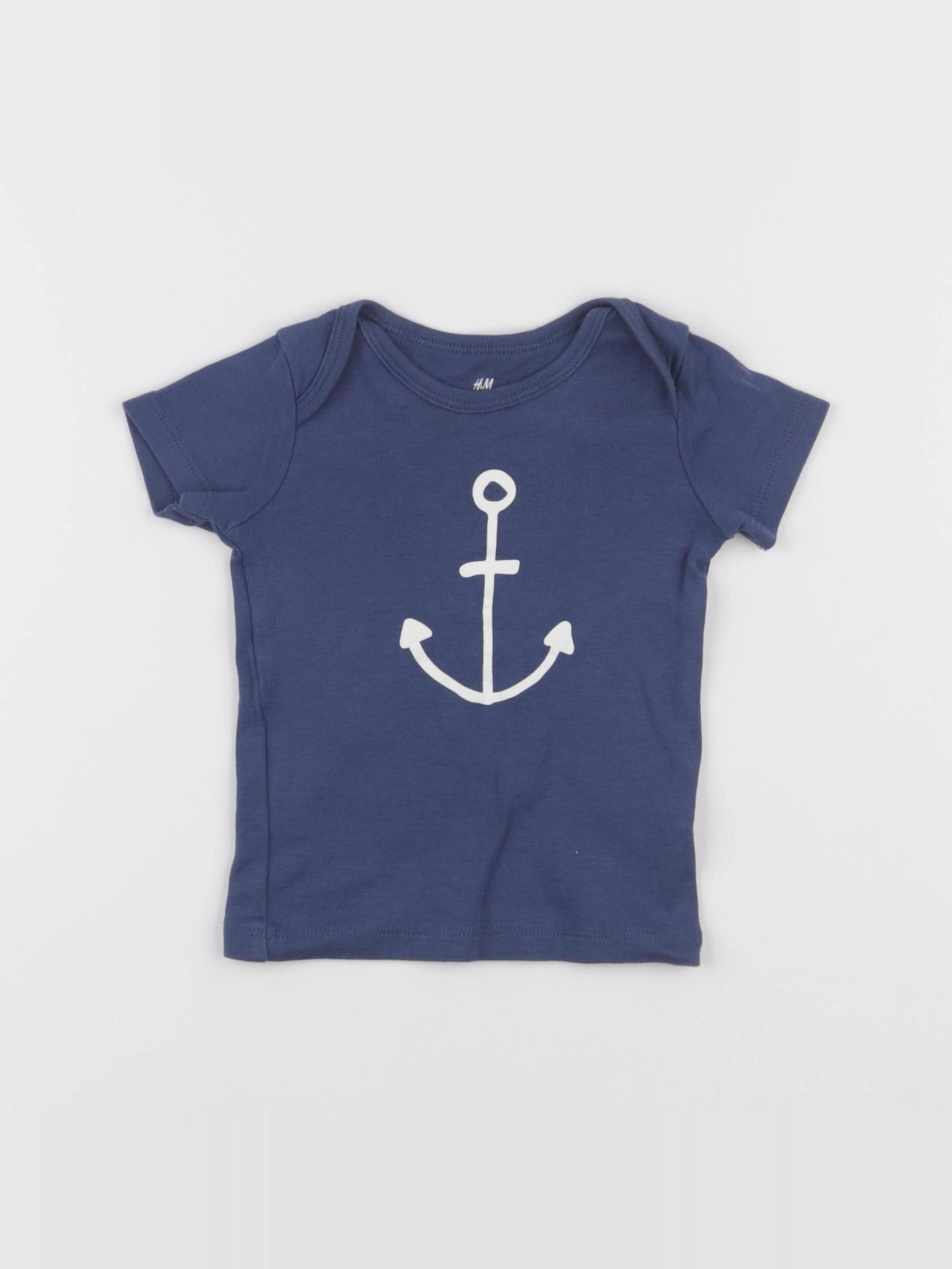 H&M - maillot de corps bleu - 6/9 mois
