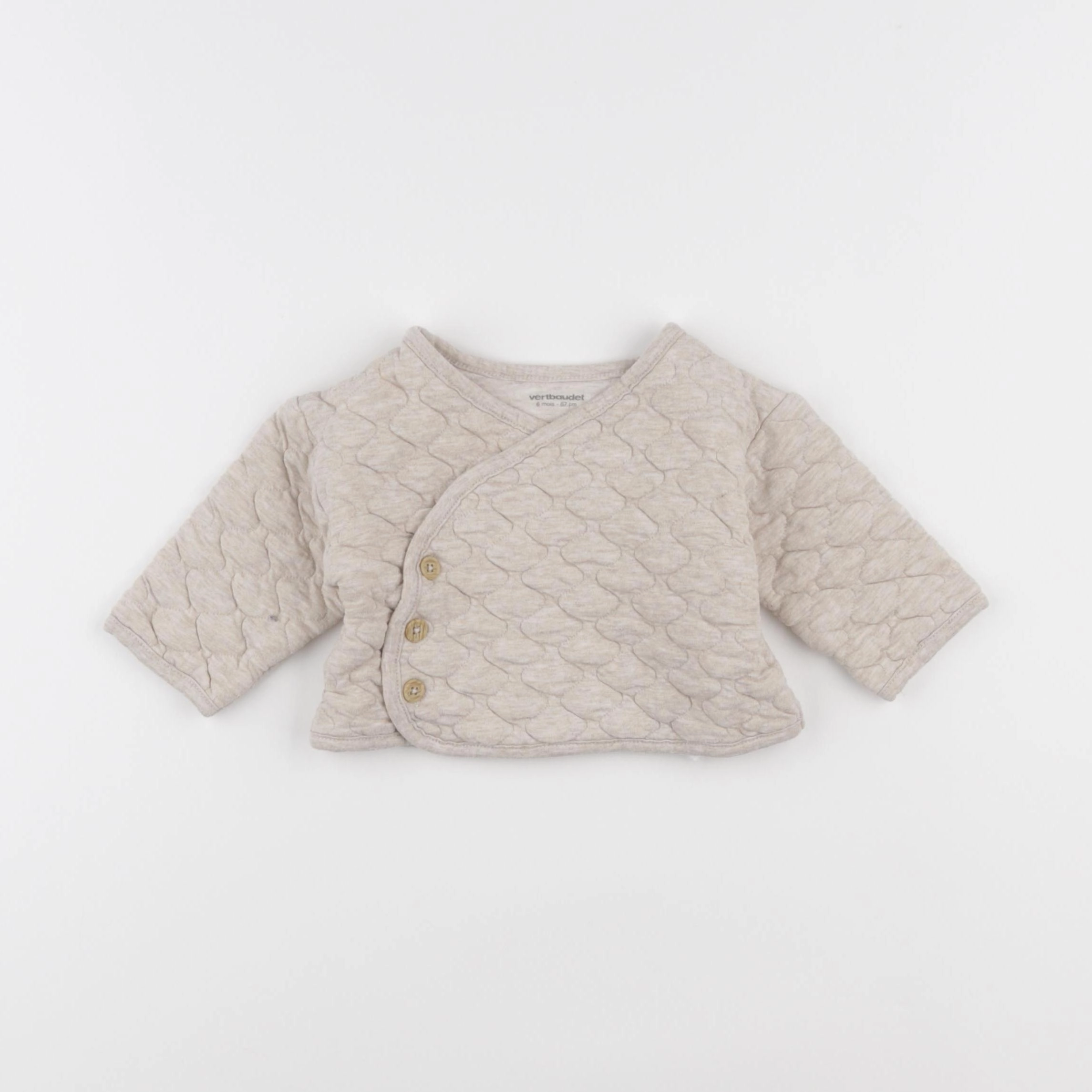 Vertbaudet - sweat beige - 6 mois