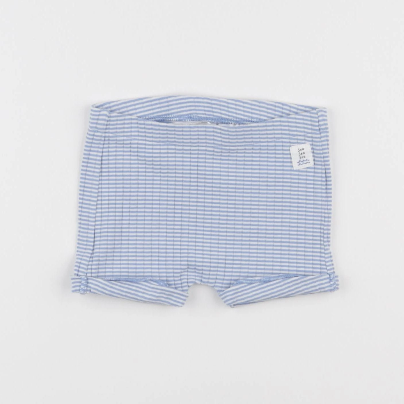 H&M - short bleu - 6/9 mois