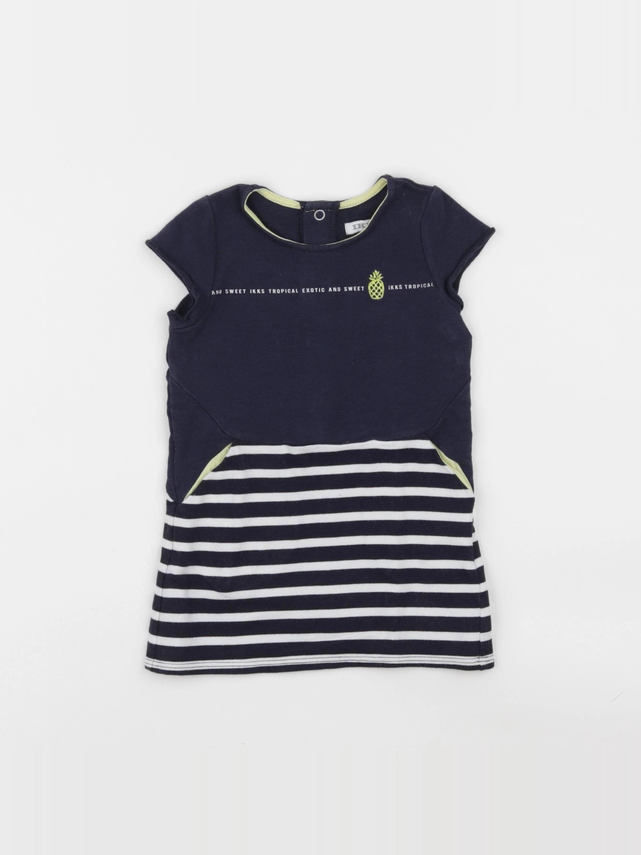 IKKS - robe bleu, blanc - 12 mois