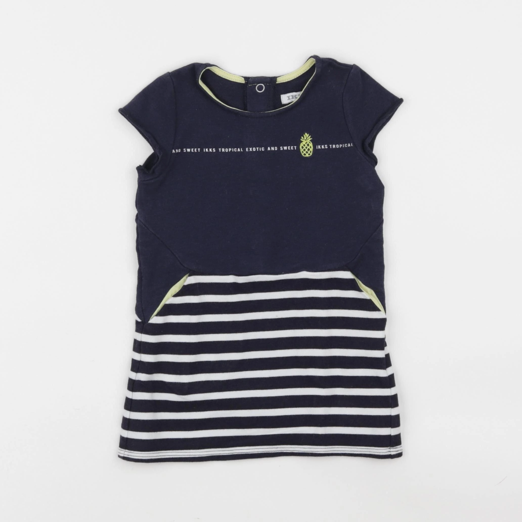 IKKS - robe bleu, blanc - 12 mois