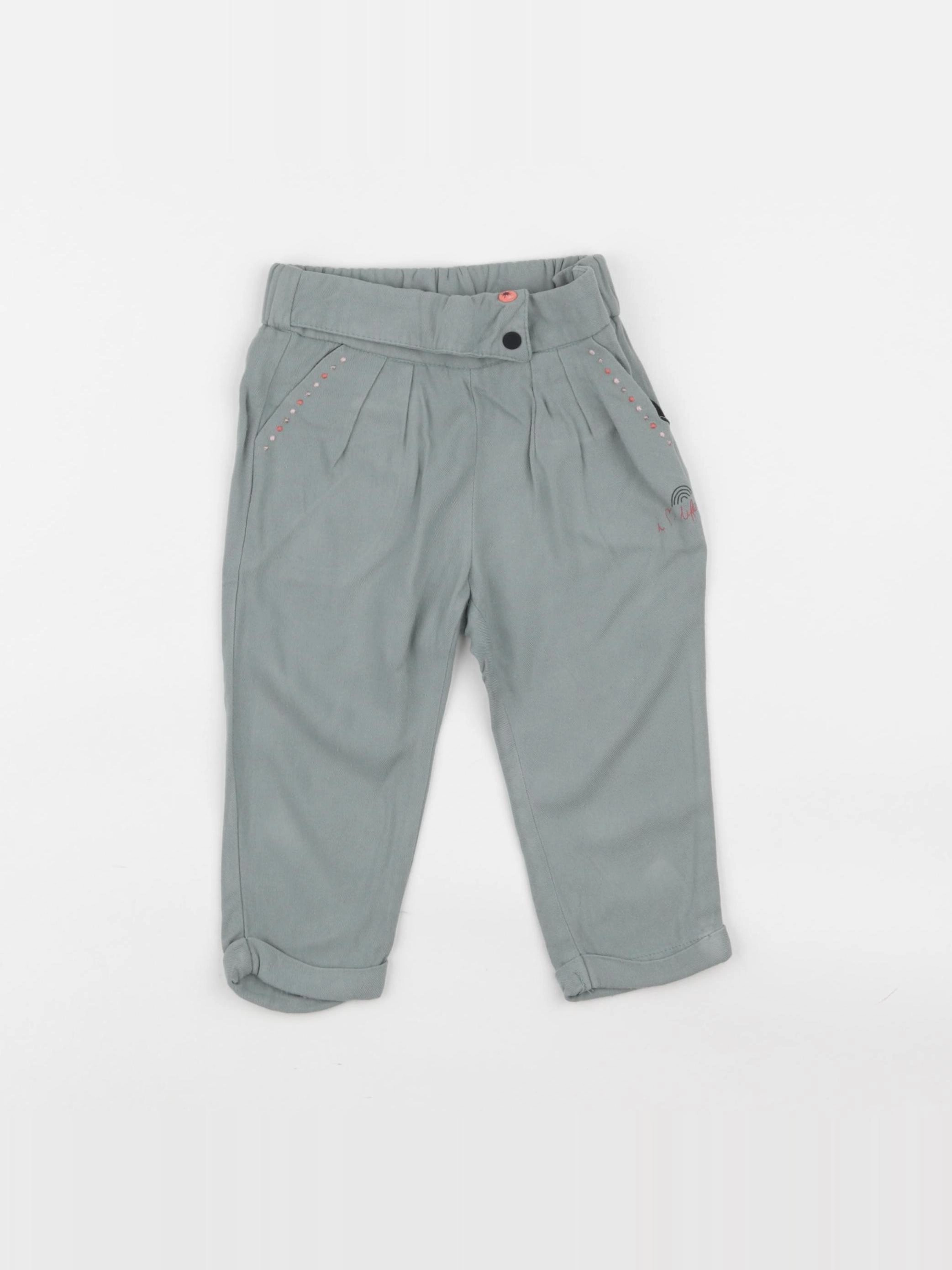 IKKS - pantalon vert - 12 mois