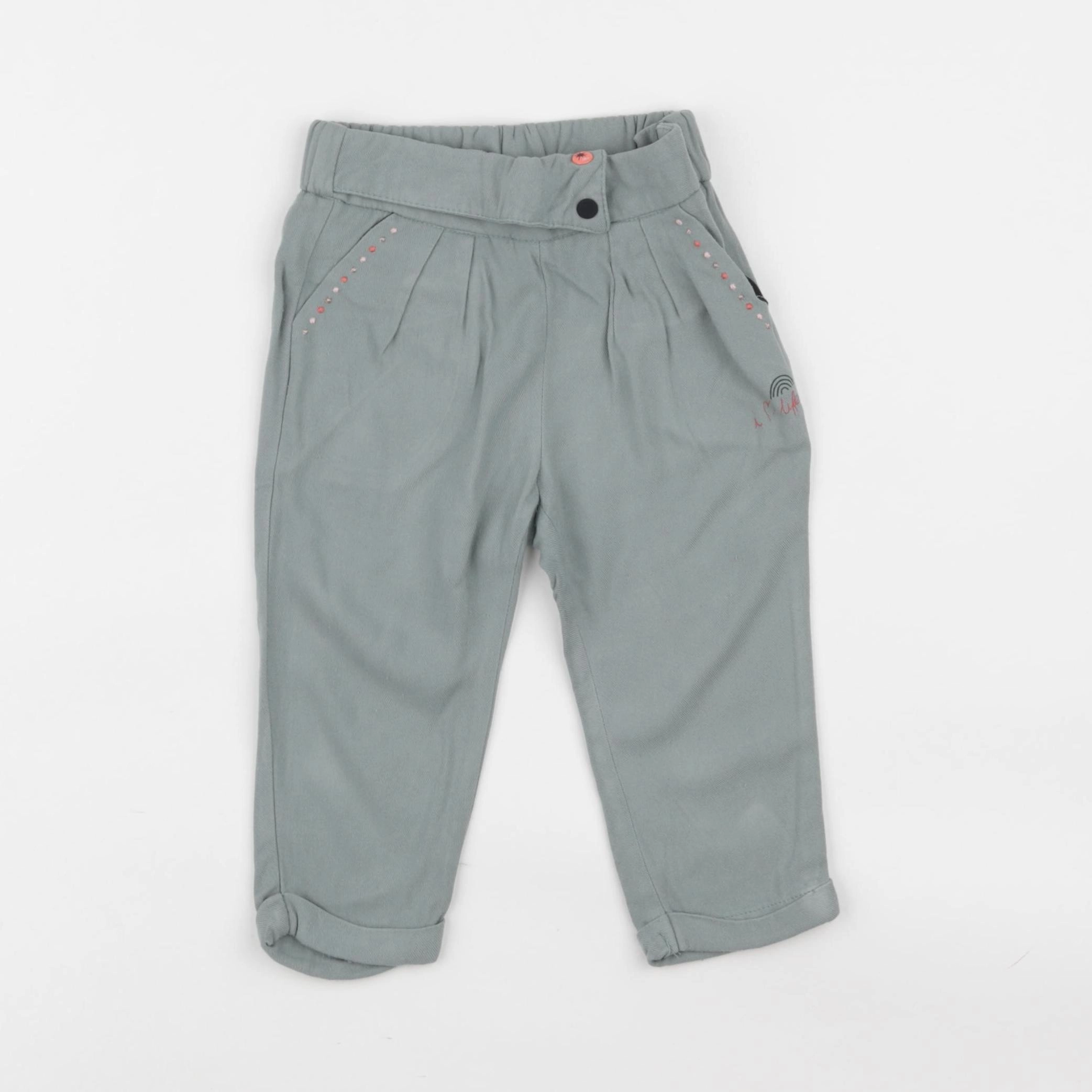 IKKS - pantalon vert - 12 mois