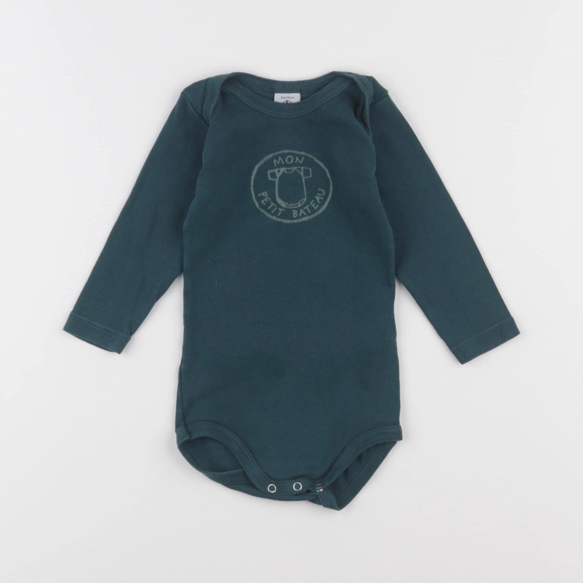 Petit Bateau - body vert - 6 mois