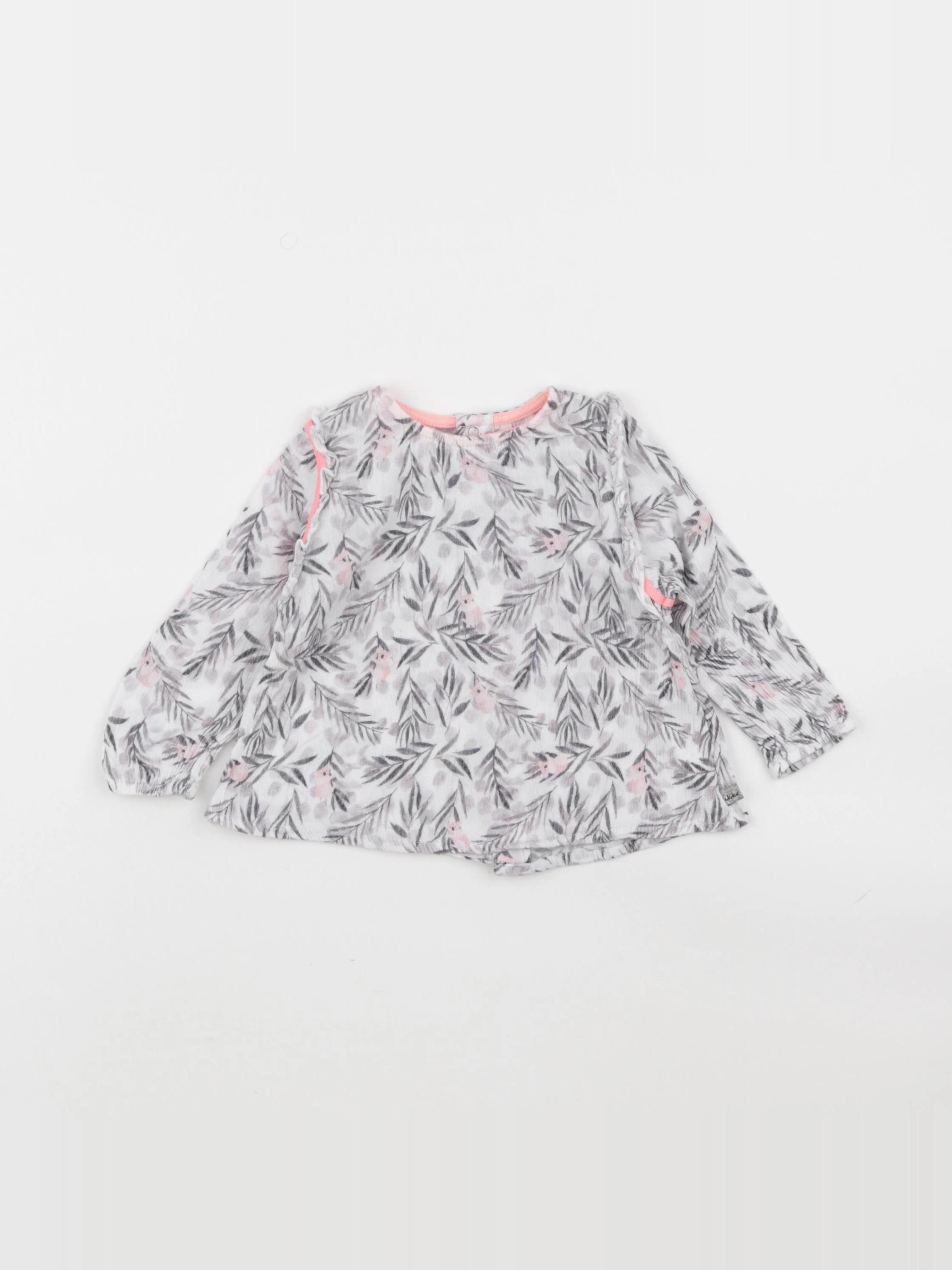 IKKS - blouse blanc, rose - 12 mois