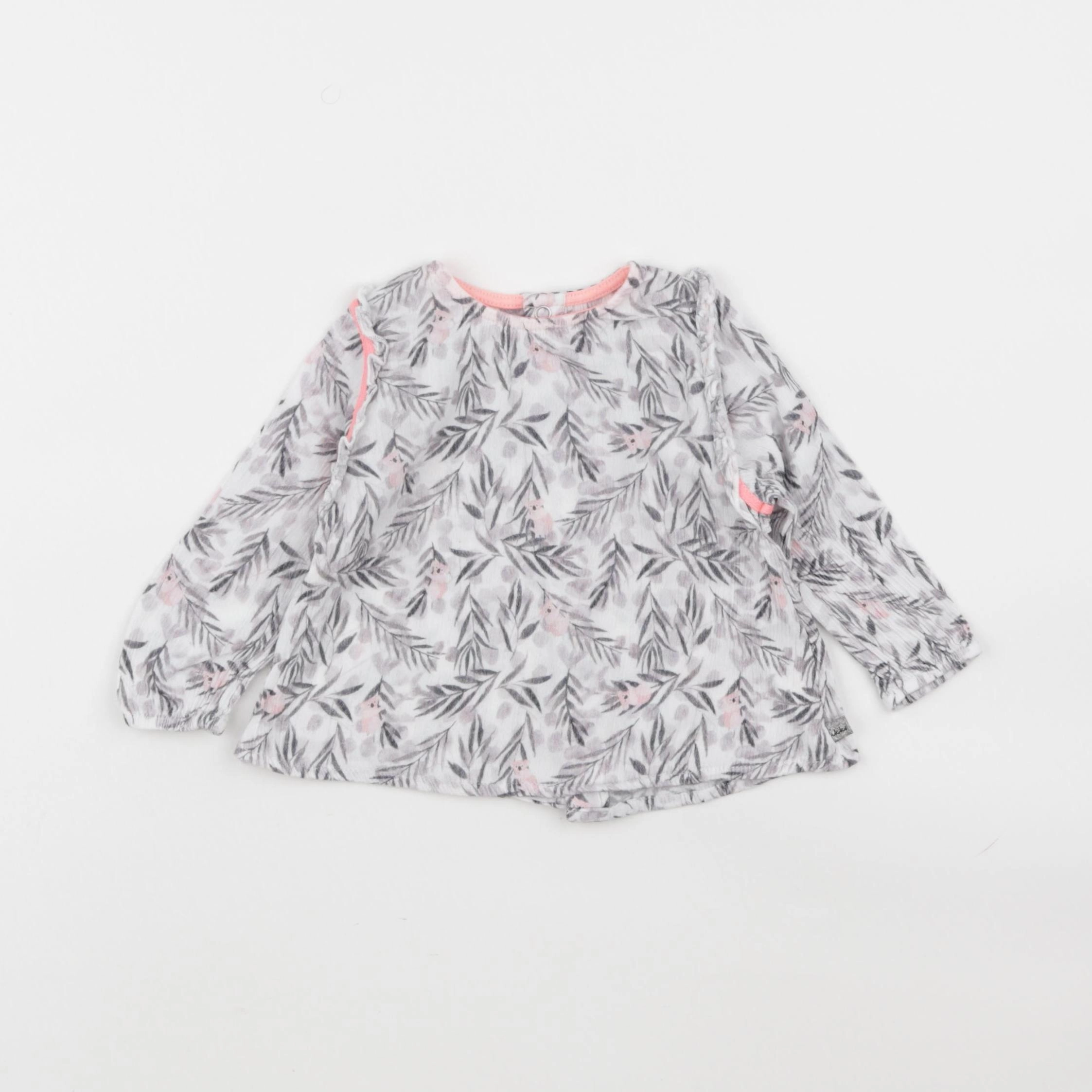 IKKS - blouse blanc, rose - 12 mois