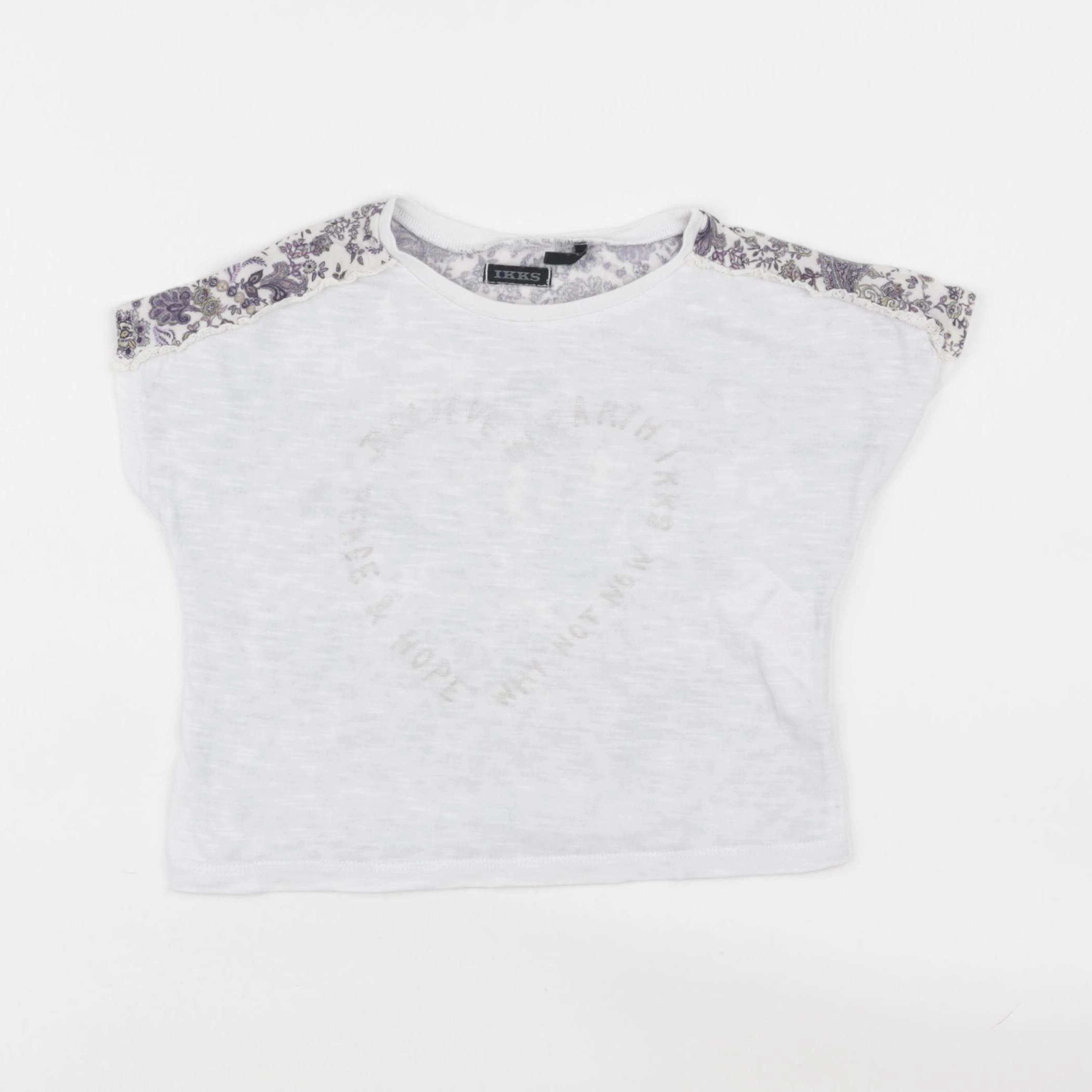 IKKS - tee-shirt blanc, violet - 3 ans