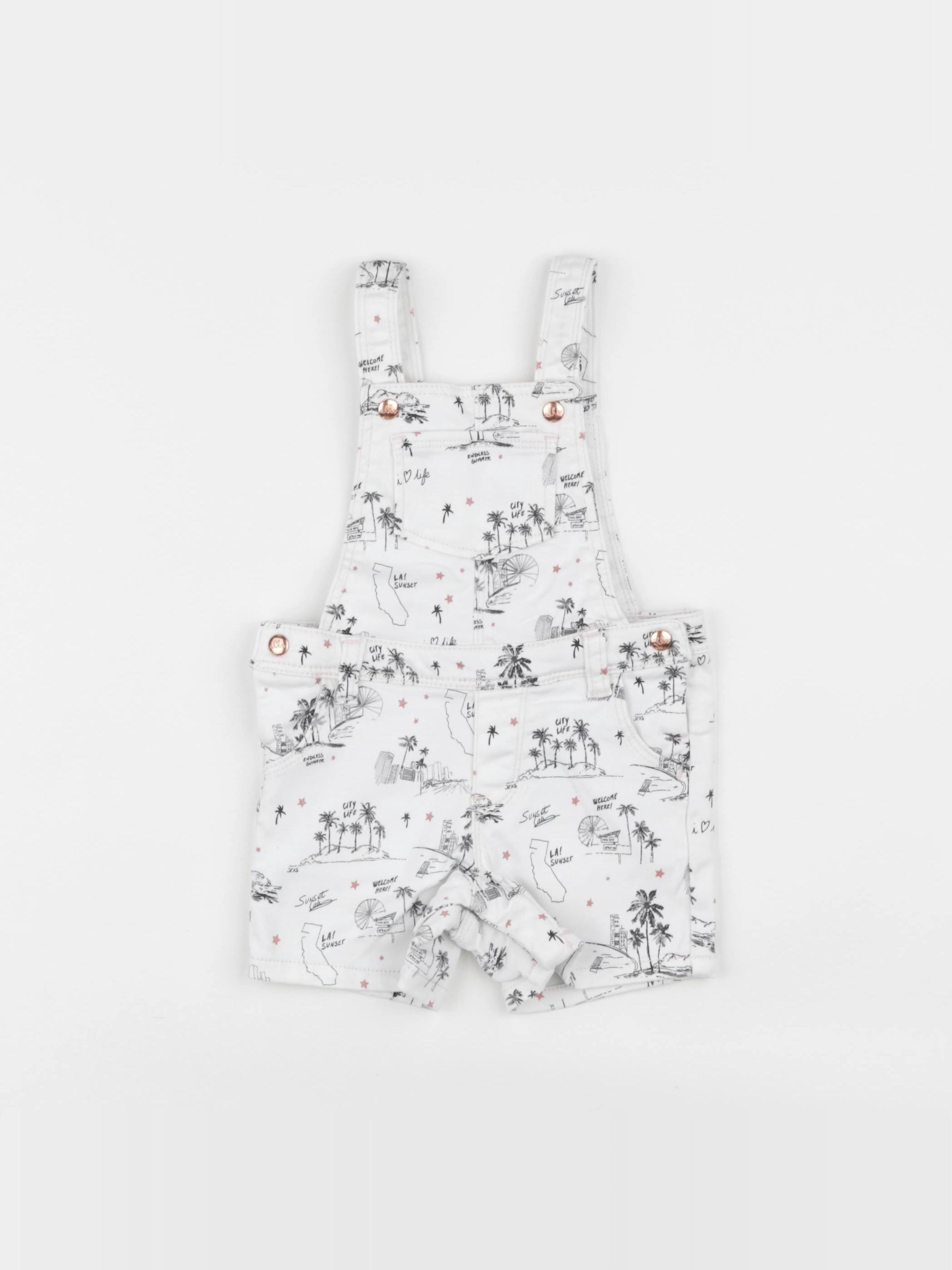 IKKS - salopette blanc, rose - 12 mois
