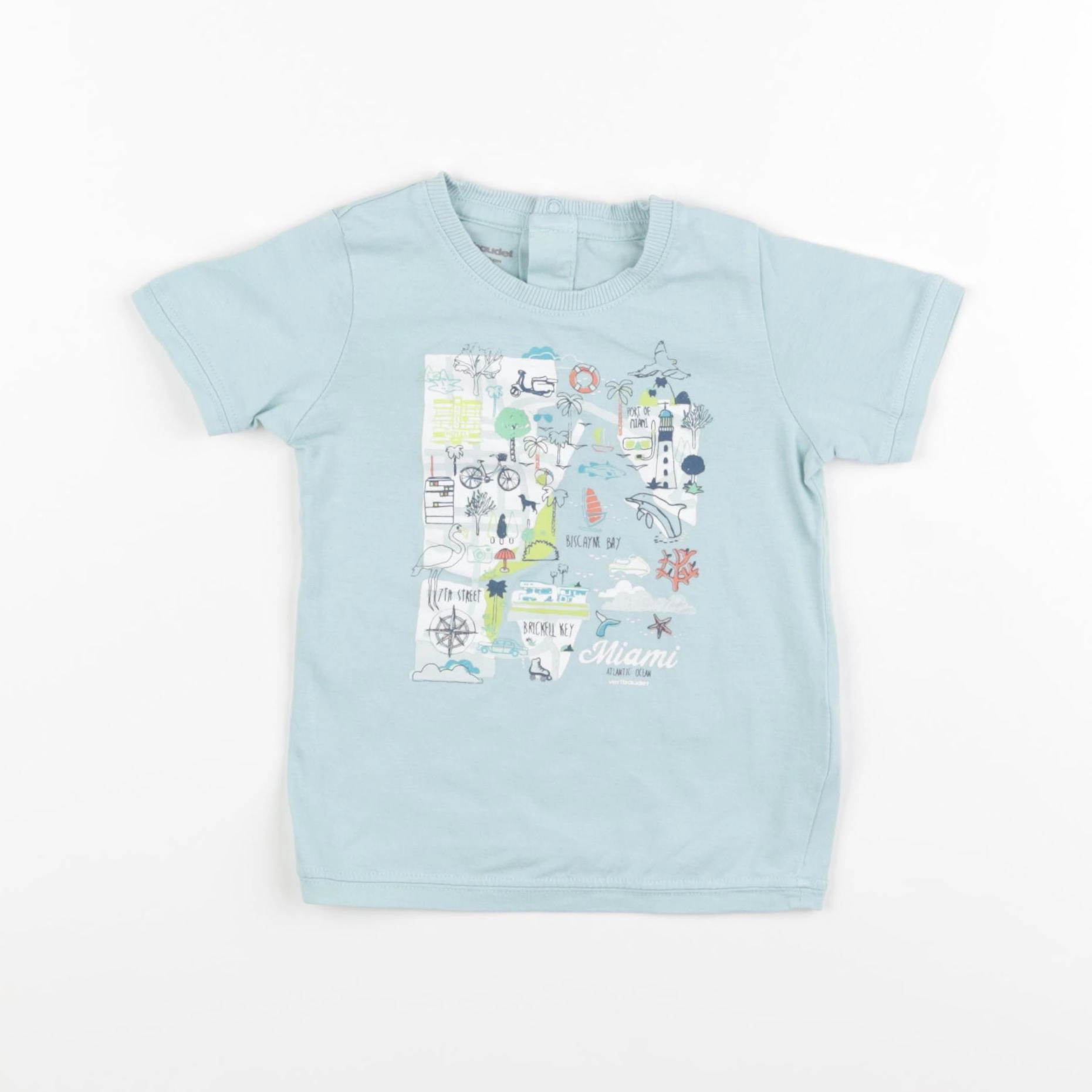 Vertbaudet - tee-shirt bleu - 12 mois